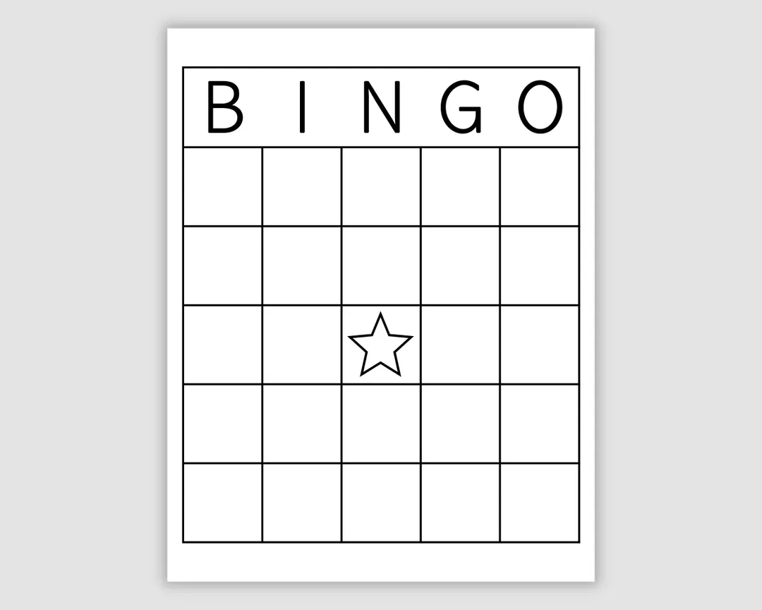 Blank Bindo Cards Printable