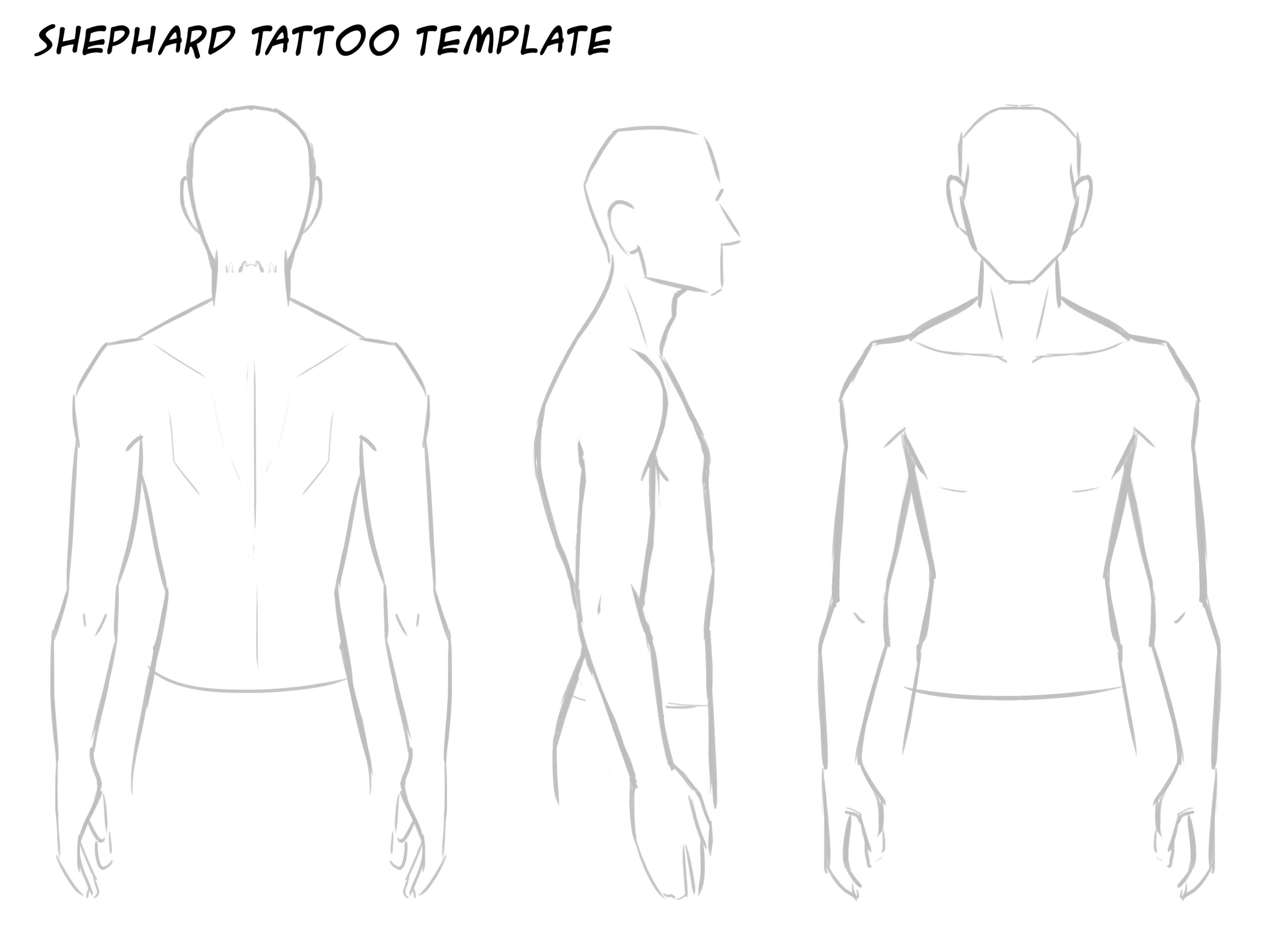 Blank Body Tattoo Template