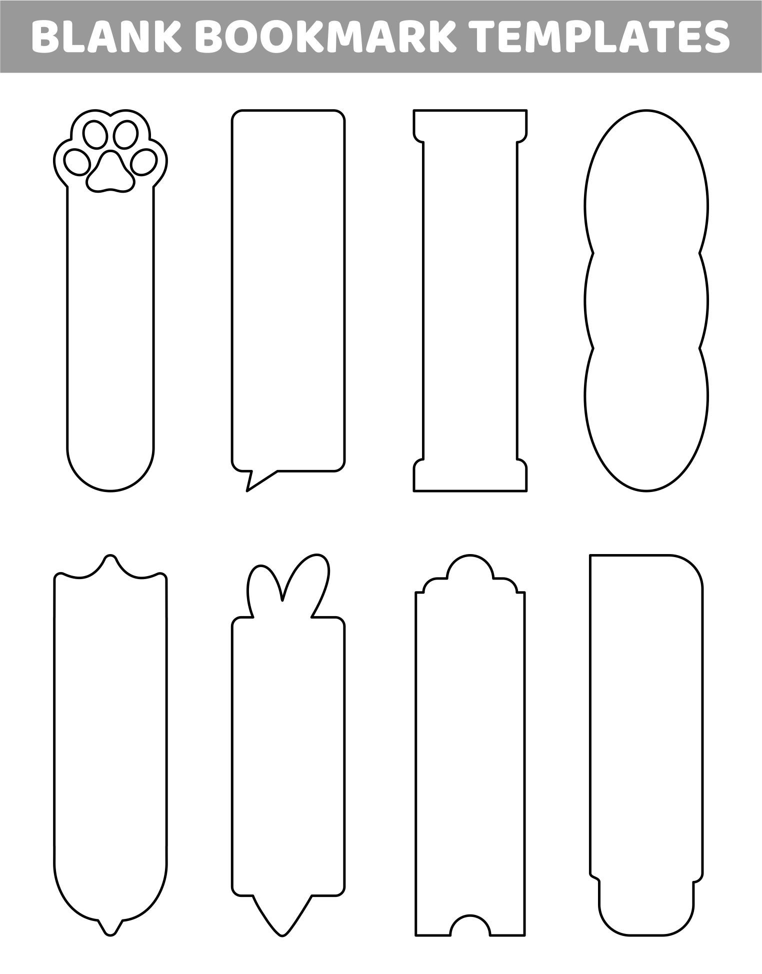 Free Printable Blank Bookmark Template