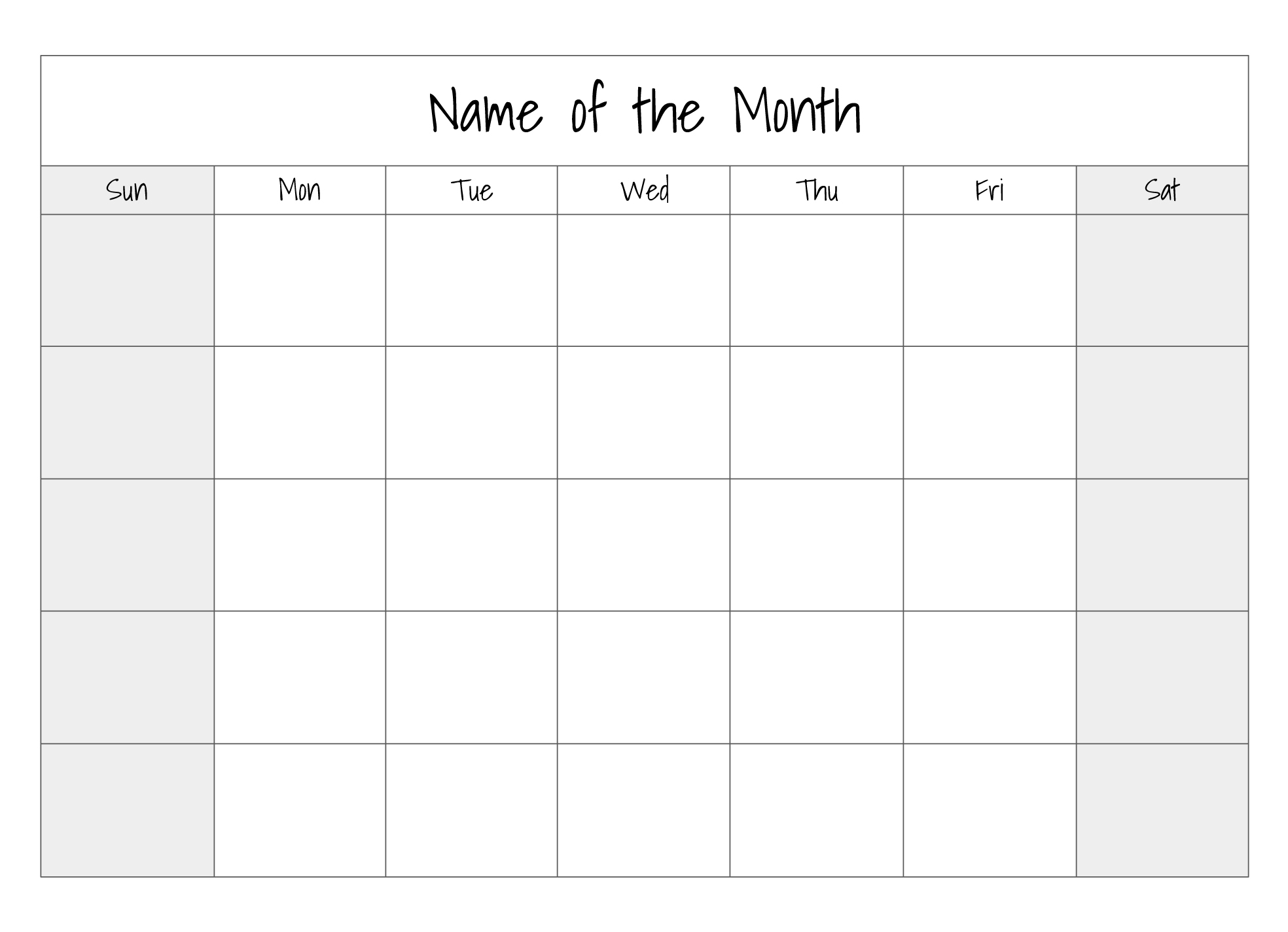 Blank Calendar Free Google Docs Template Gdoc io