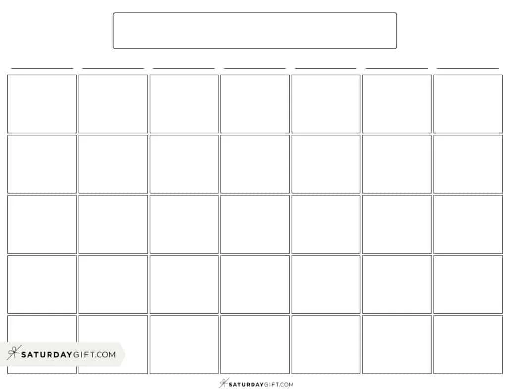 Easy Printable Blank Calenders 4