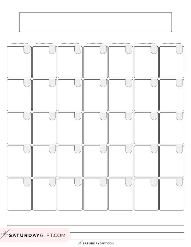 Free Large Blank Printable Calendar