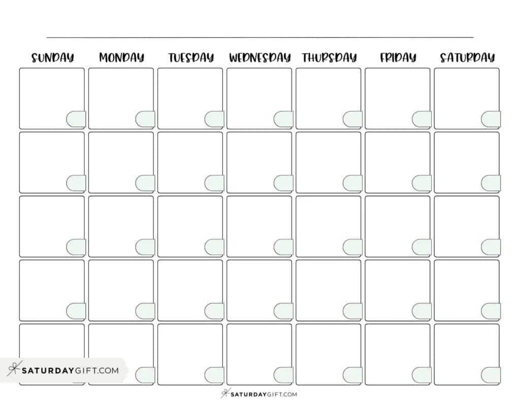 Calendar Blank Printable
