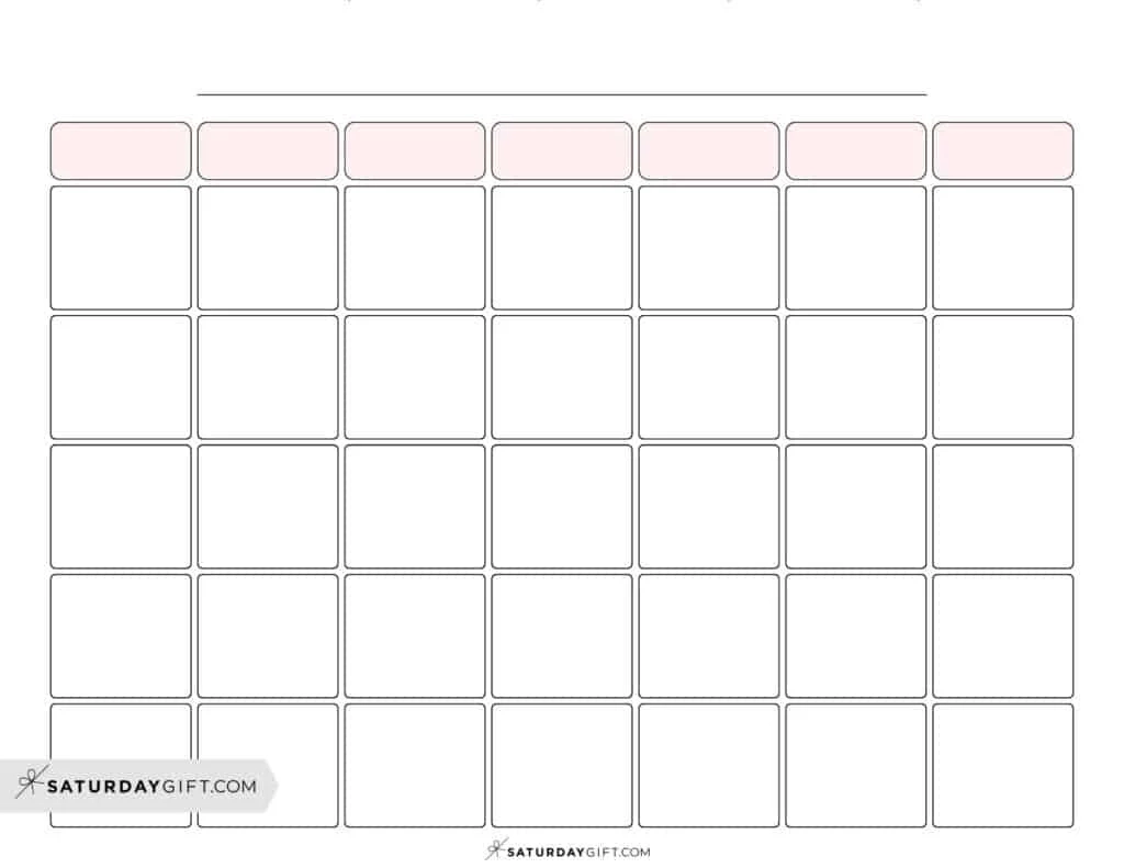 Blank Printable Clalendar