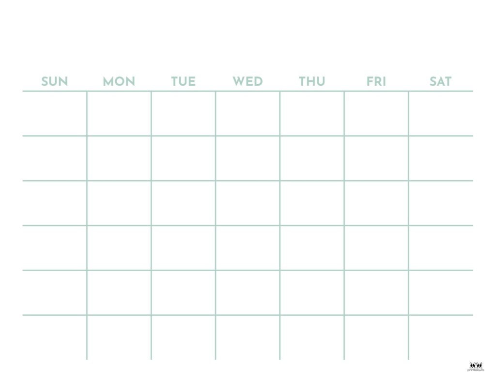 Blank Calendars 15 FREE Printables Printabulls