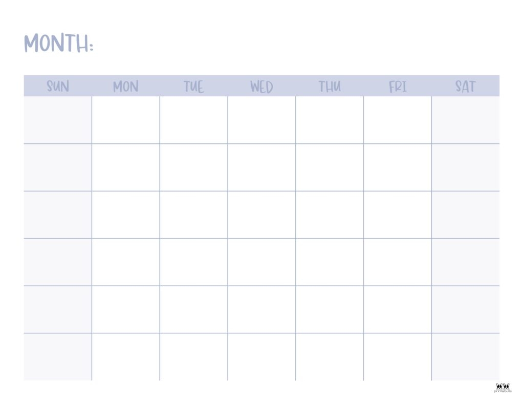 Printable Blank Months
