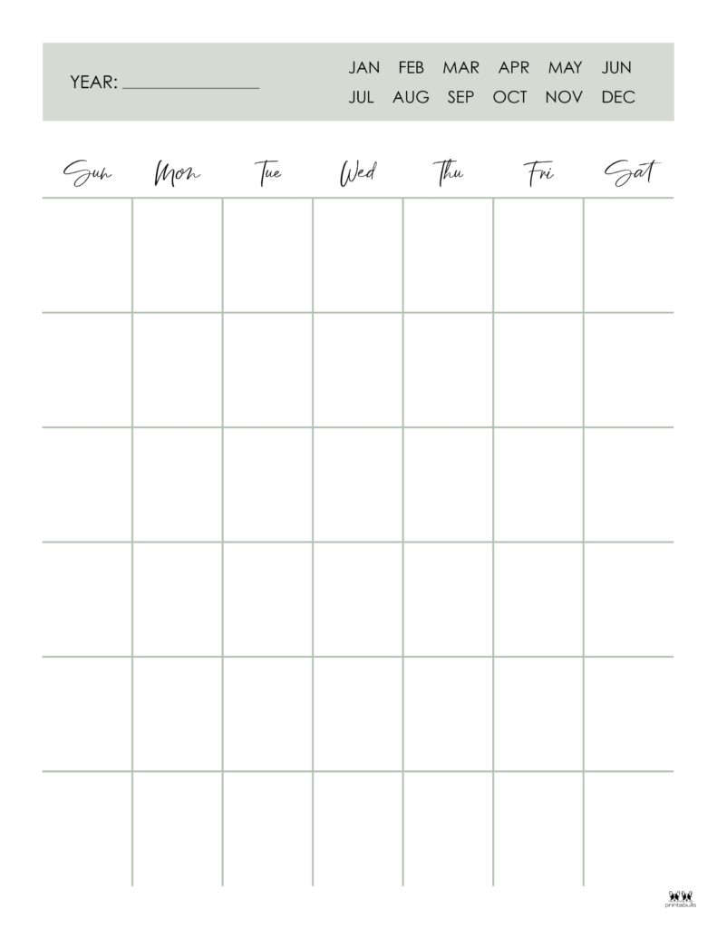 Blank Calendar Printable Pdf