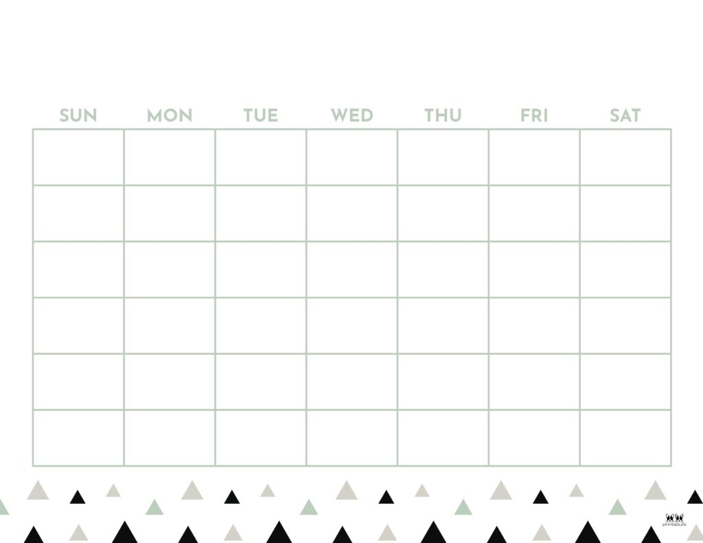 Printable Blank Calendar Without Numbers