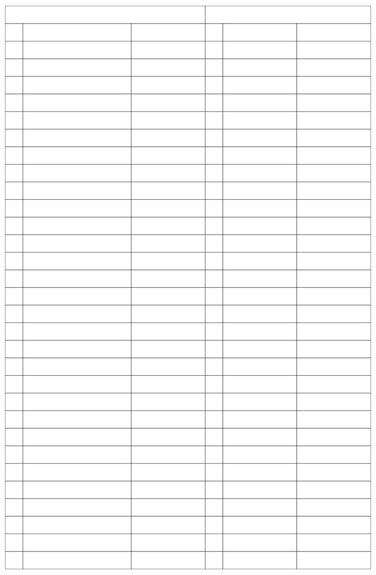 Free Printable Blank Chart