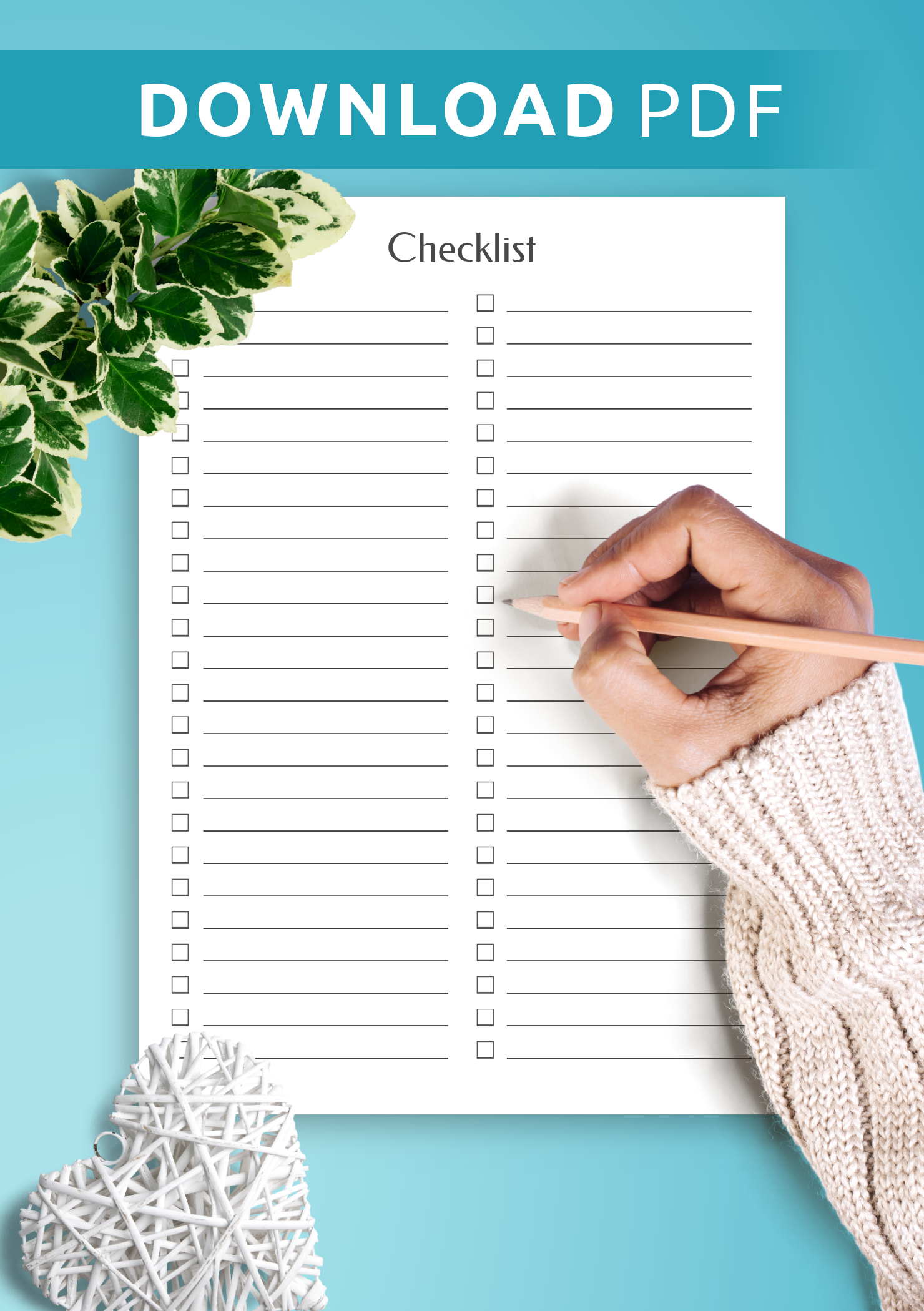 Blank Check Lists Printable