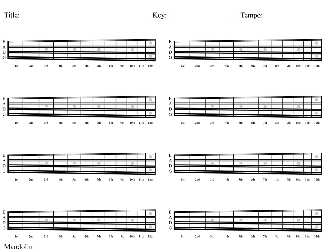 Blank Chord Tabs For All Instruments
