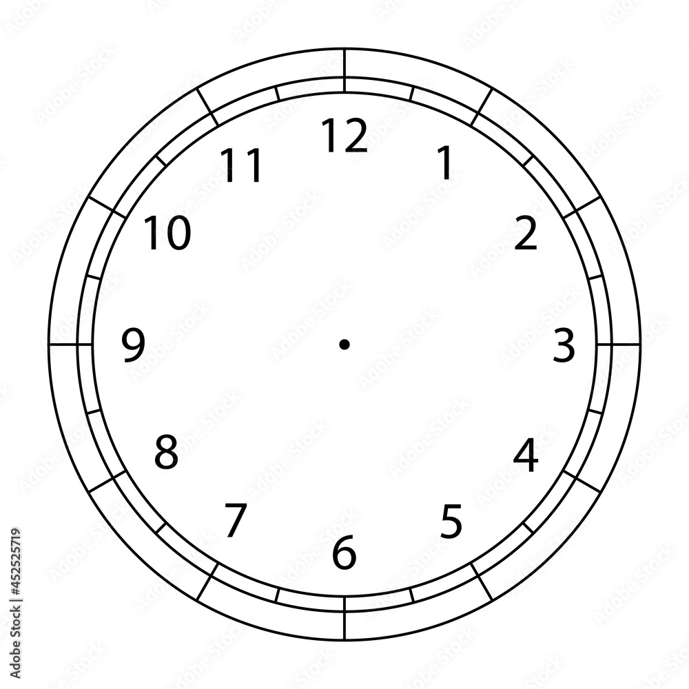 Blank Clock Face Template Clipart Image Stock Vector Adobe Stock