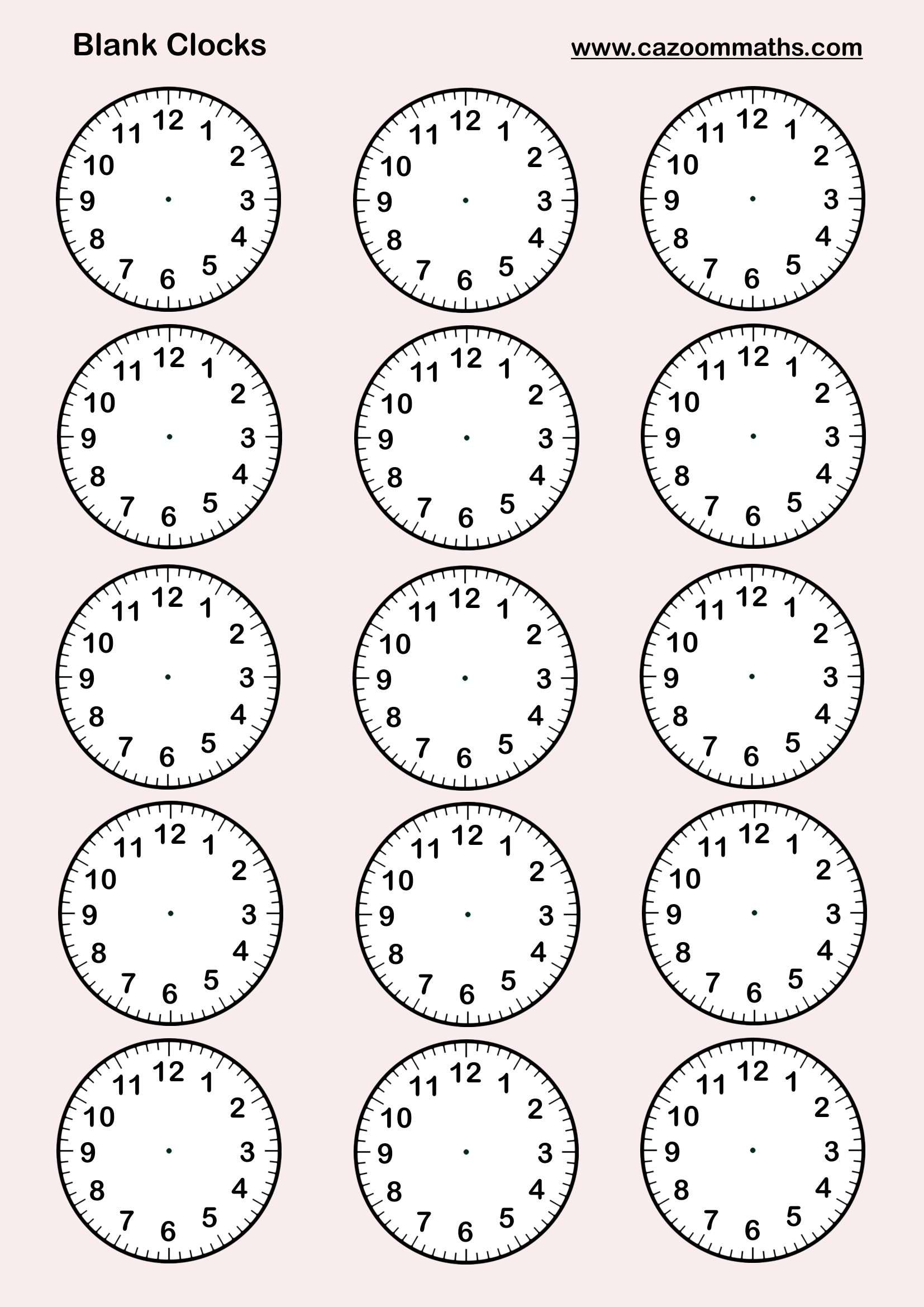 Blank Clocks FREE Teaching Resources
