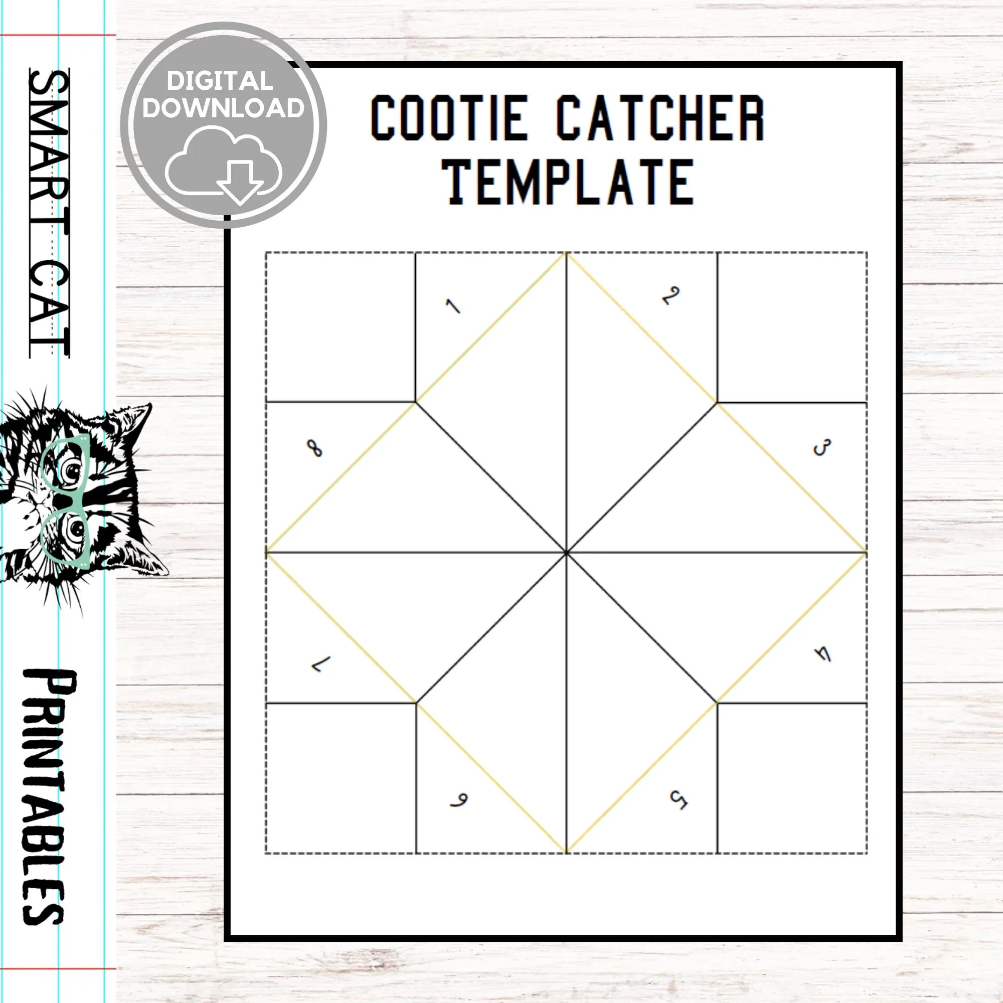 Blank Cootie Catcher Template Printable Cootie Catcher Printable 