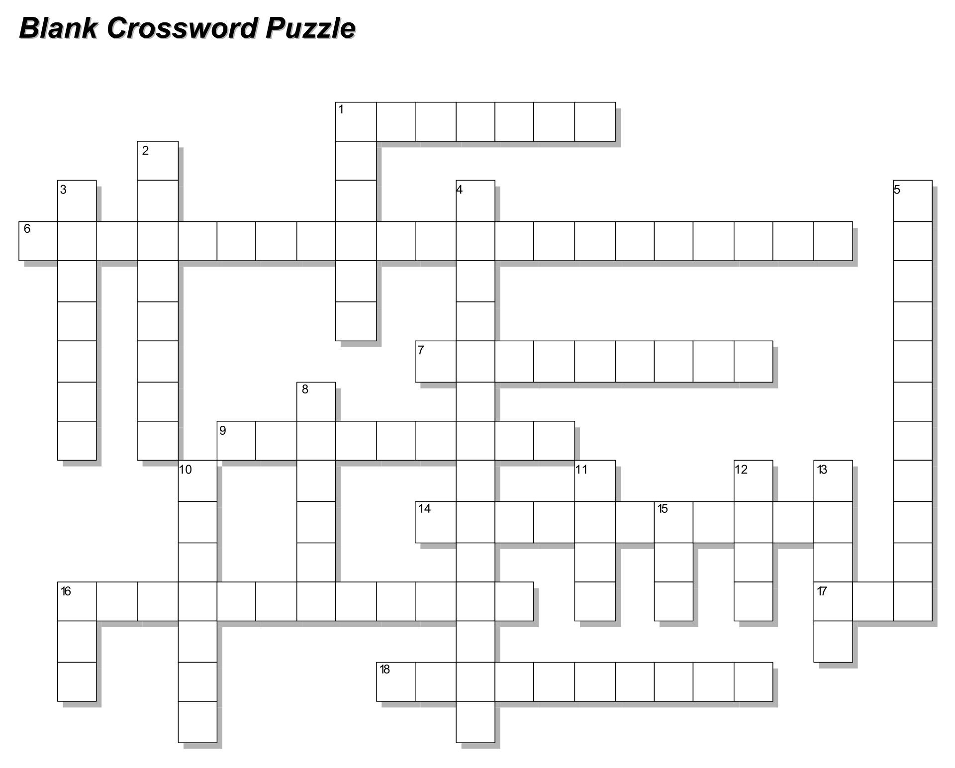 Blank Crossword Puzzle Template 10 Free PDF Printables 