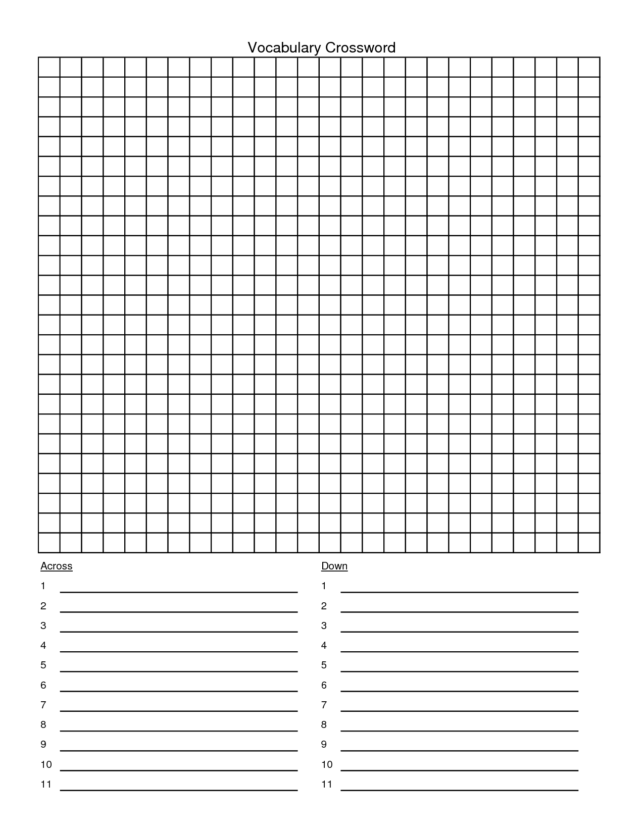 Blank Crossword Puzzle Template 10 Free PDF Printables Printablee Blank Crossword Puzzle Template 10 Free PDF Printables Printablee