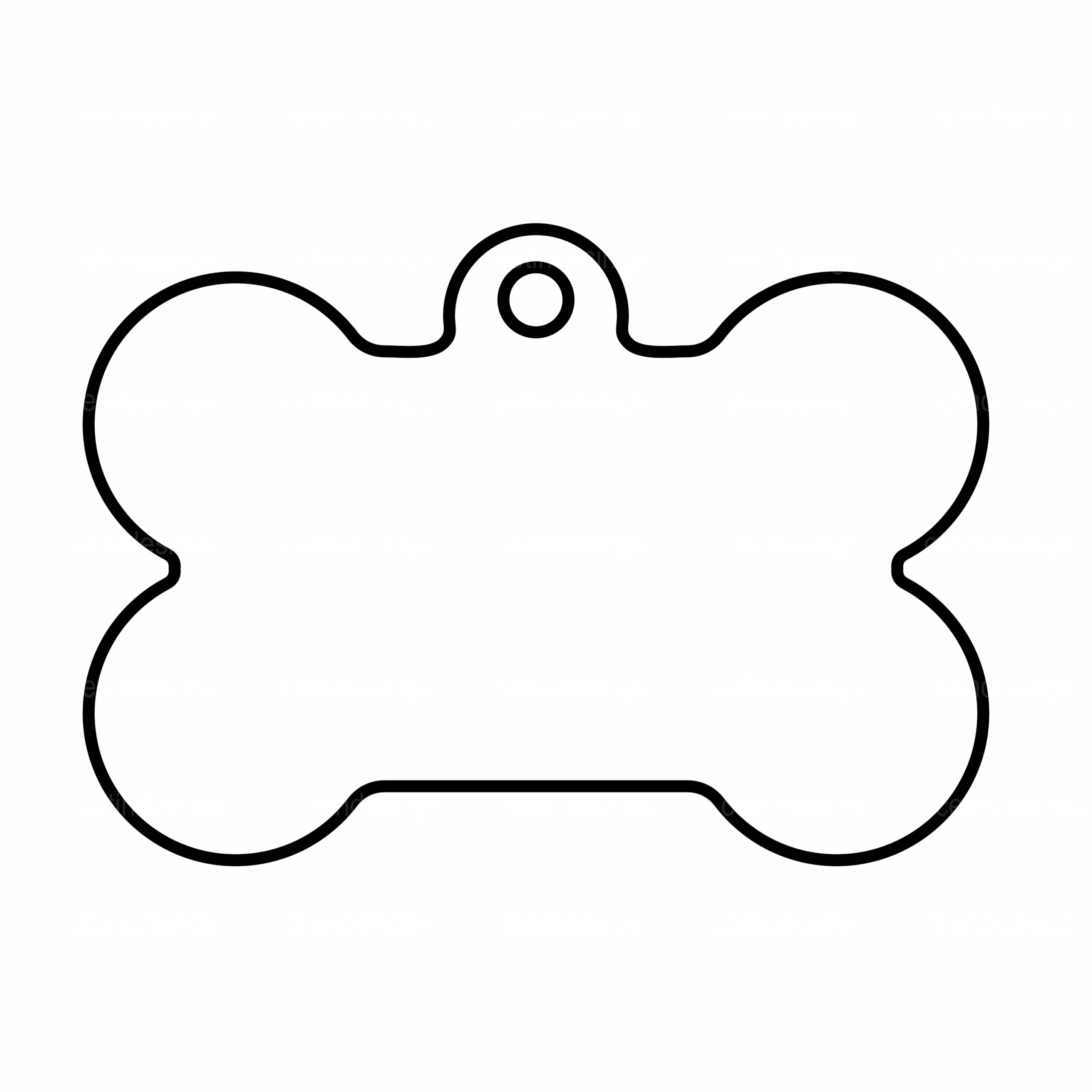 Blank Dog Bone Tag Outline Svg Dog Tag Outline Silhouette Dog 