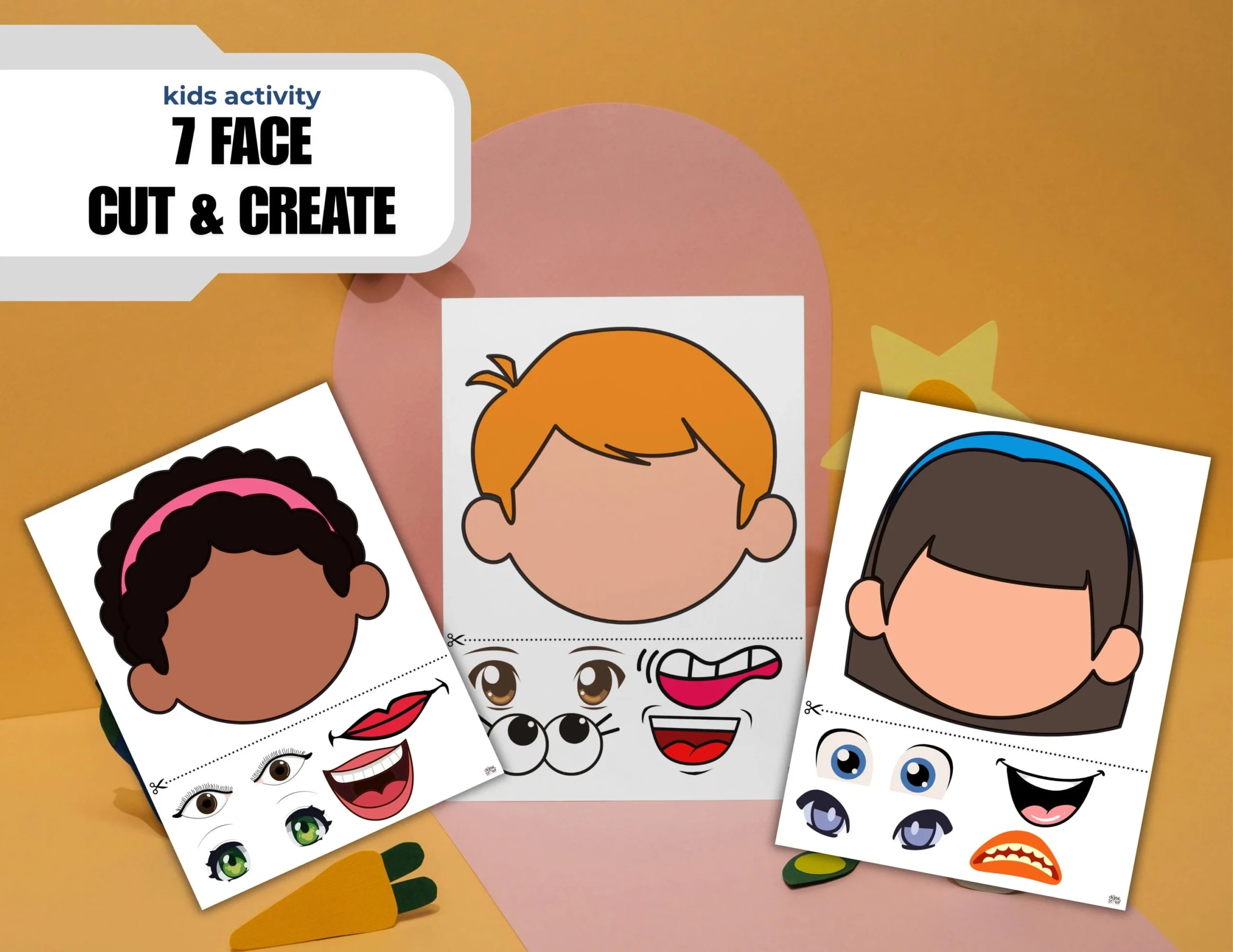 Blank Face Design Templates Kids Creative Cut amp Paste Activity 