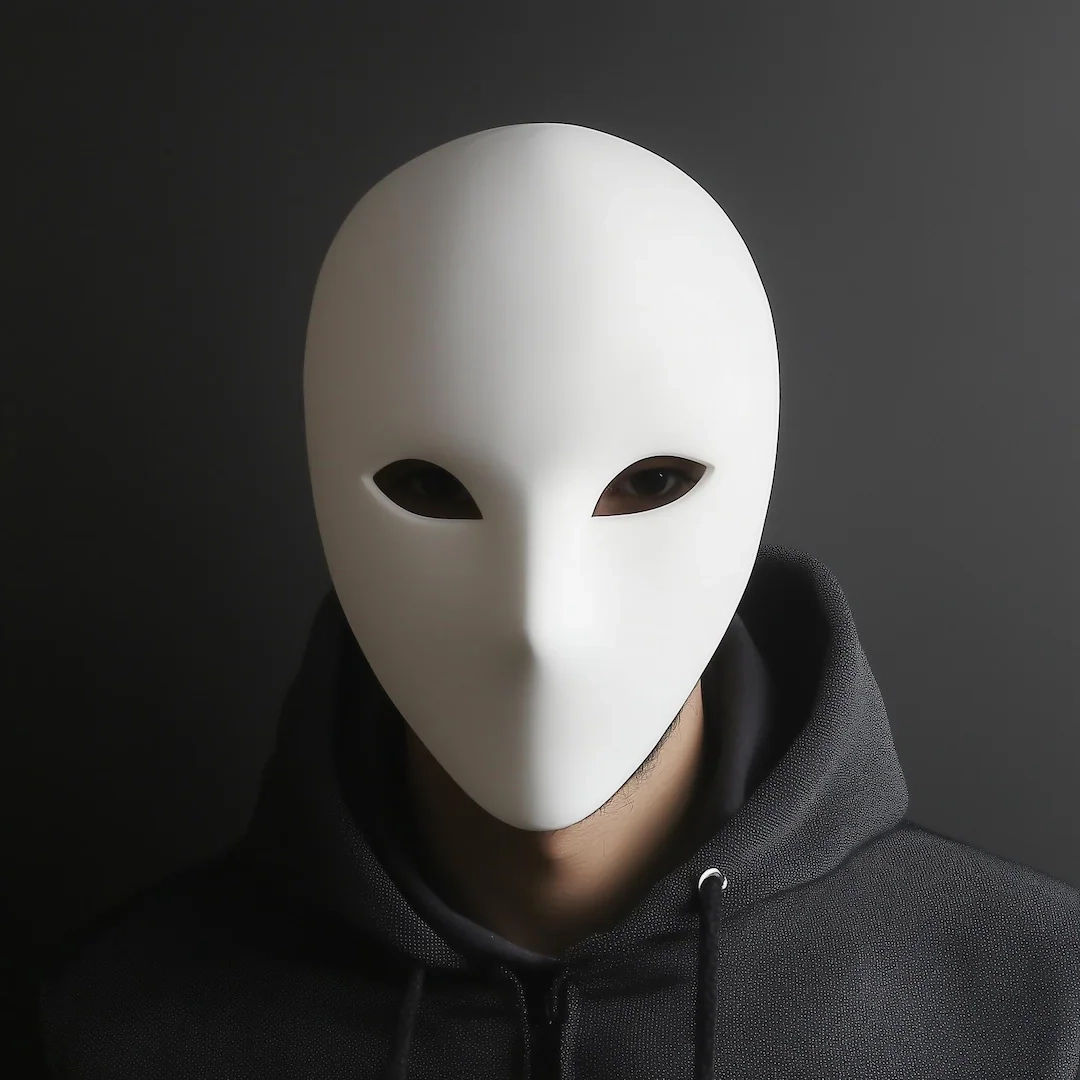 Blank Face Mask Minimalist Cosplay Mask White Or Colorful Costume Mask 3D Printed Mask For Halloween amp Events Etsy Australia