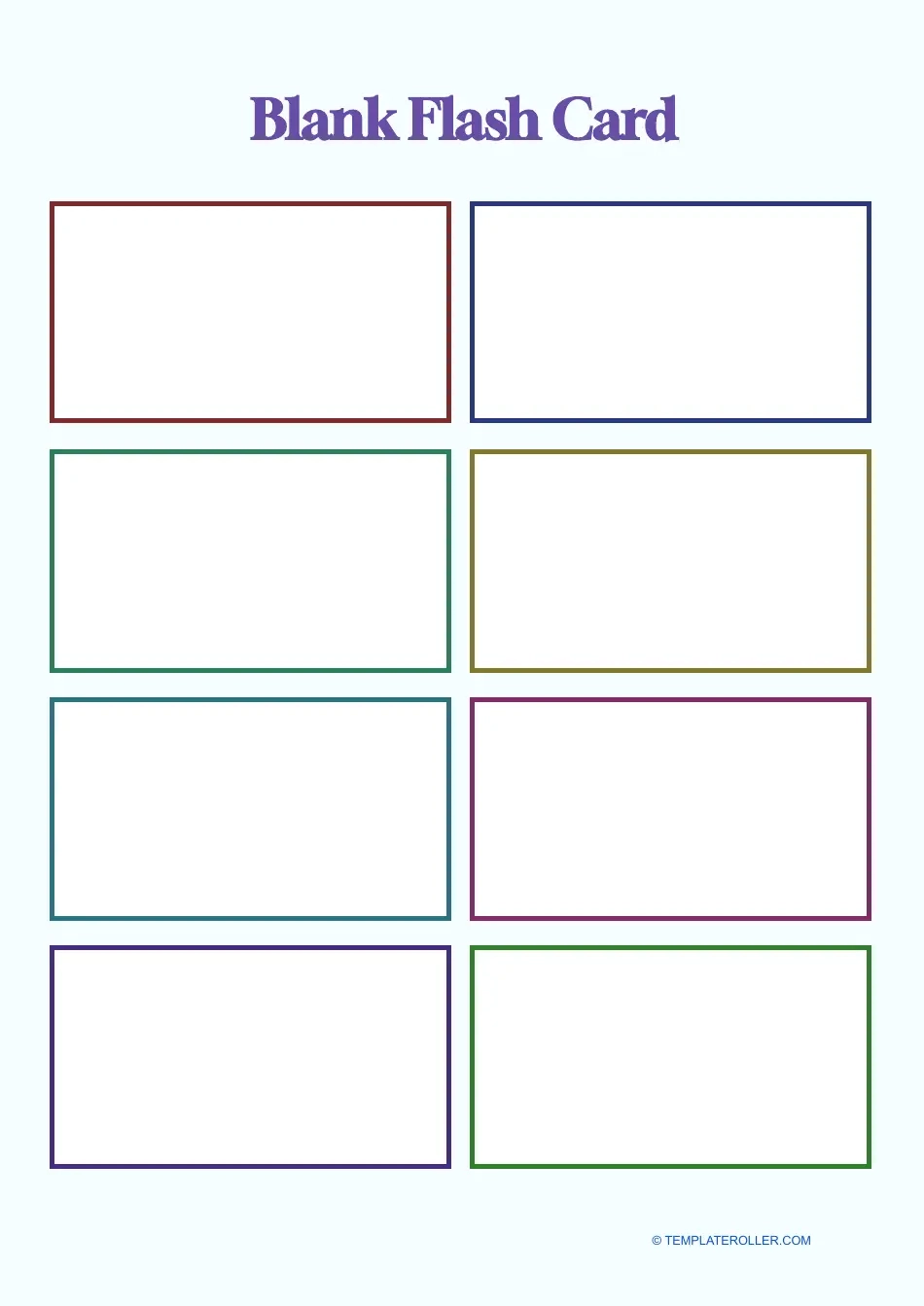Large Blank Flash Cards Printable