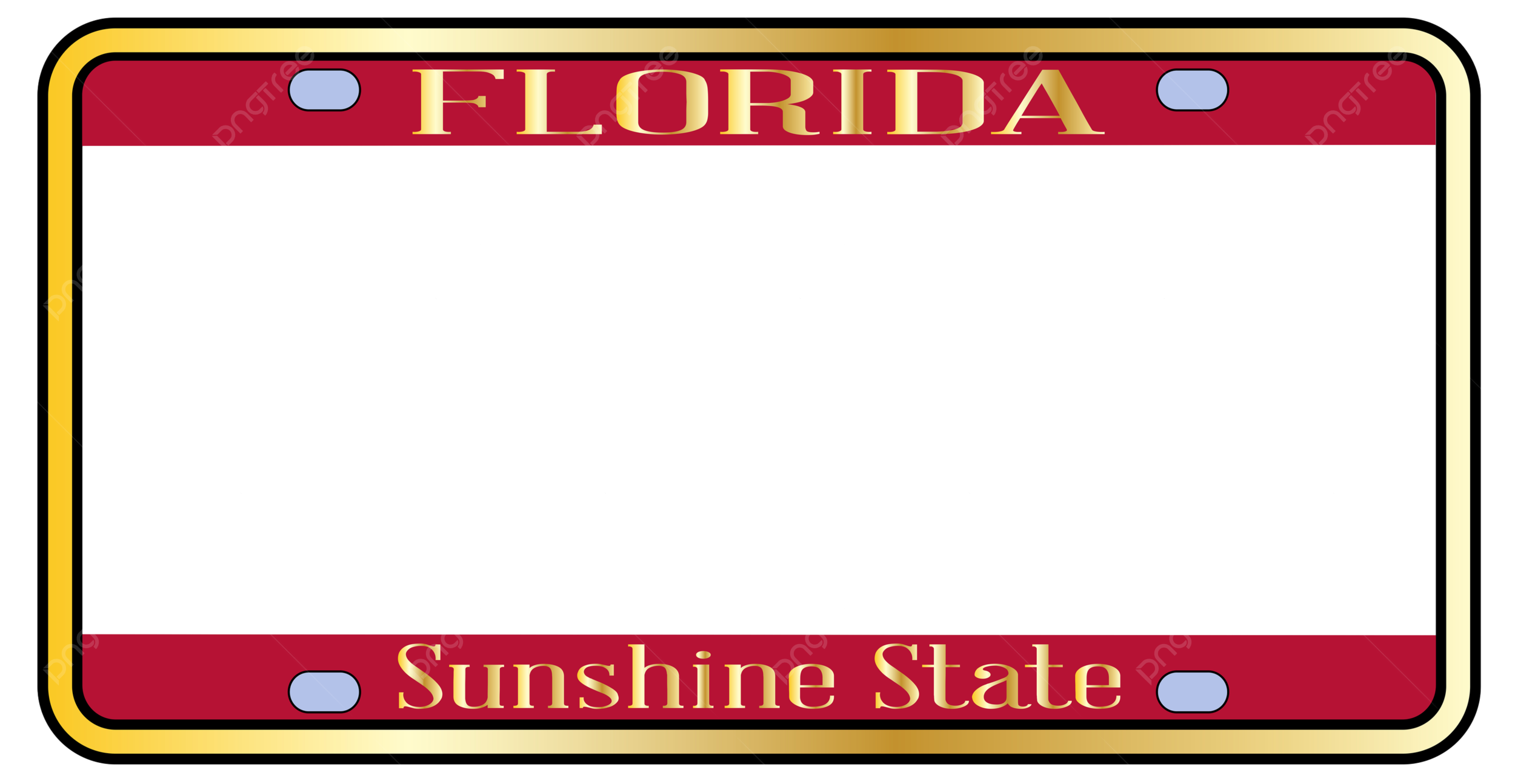 Blank Florida State License Plate Blank Illustration 