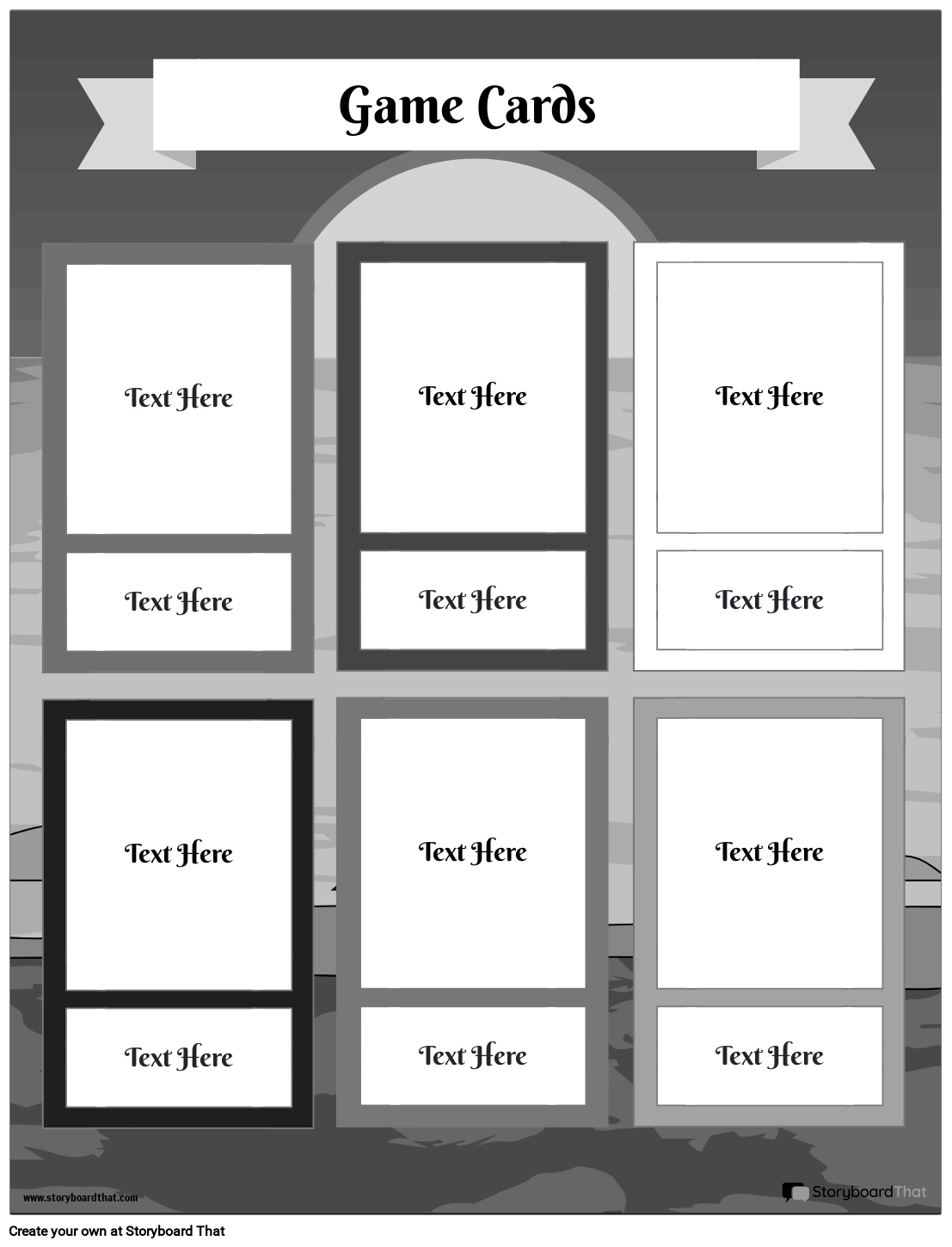 Blank Game Card Template Storyboard Von Templates