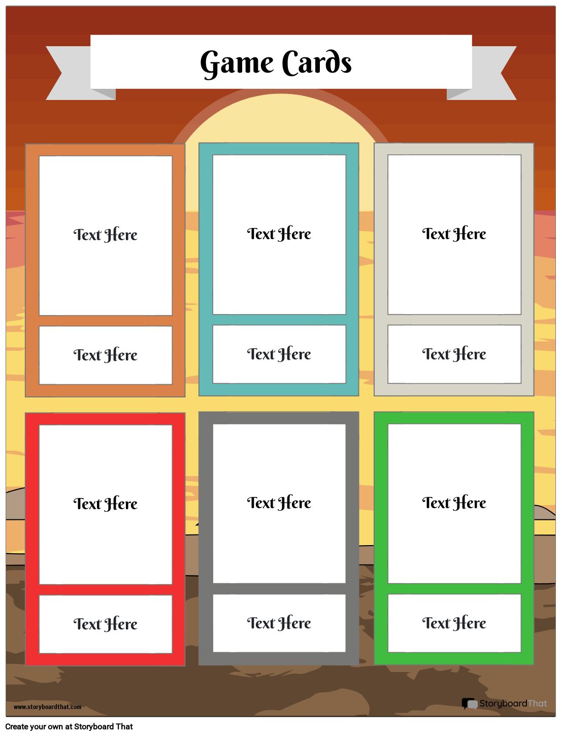 Blank Game Card Template Storyboard Von Templates