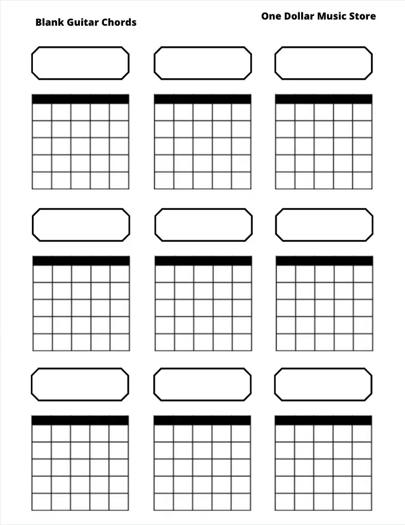 Printable Blank Chord Boxes