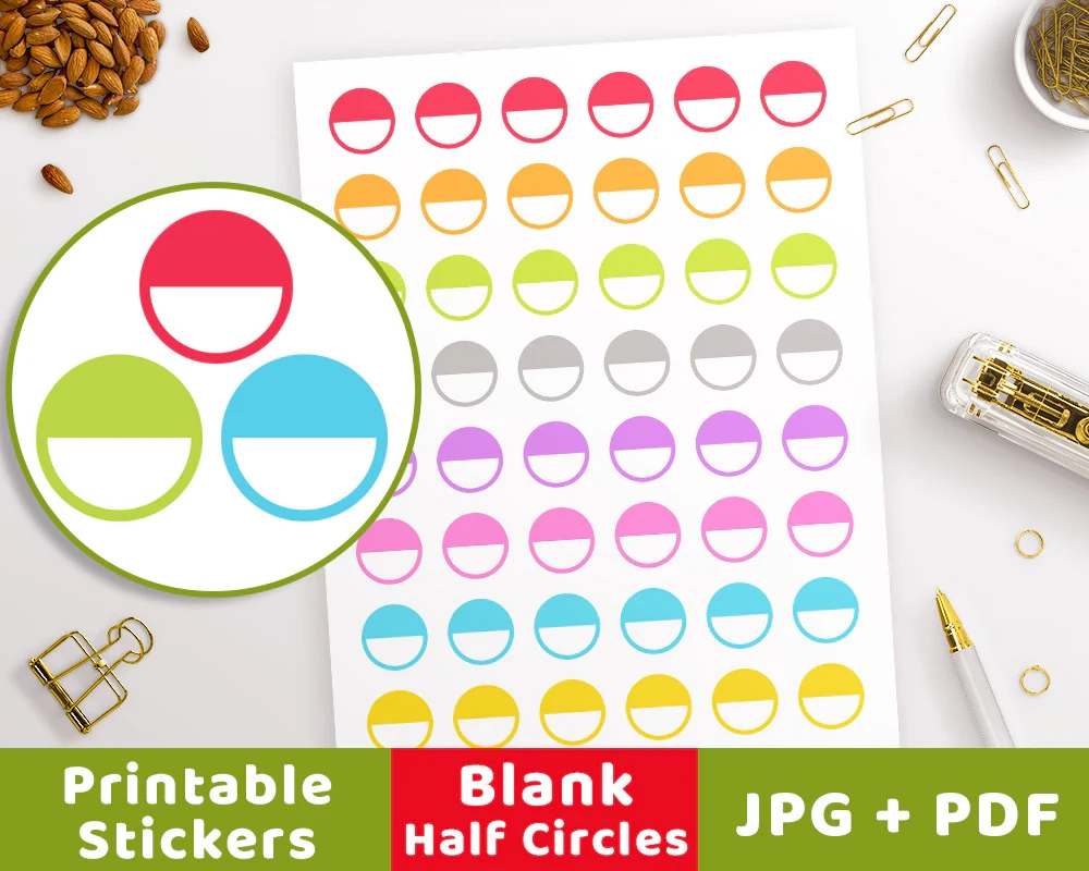 Printable Planner Stickers Blank -Pinterest