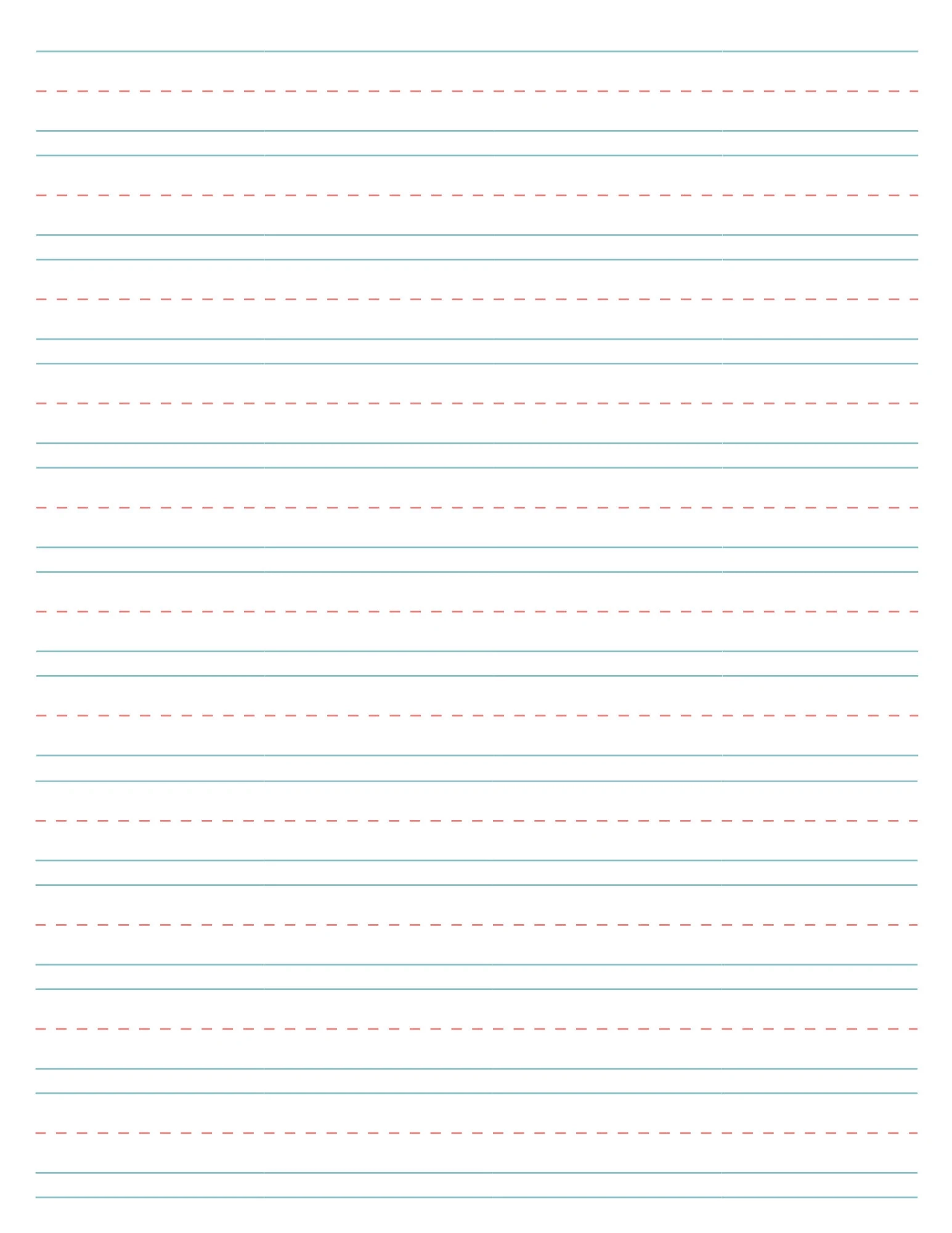 Blank Handwriting Sheet For Children Etsy