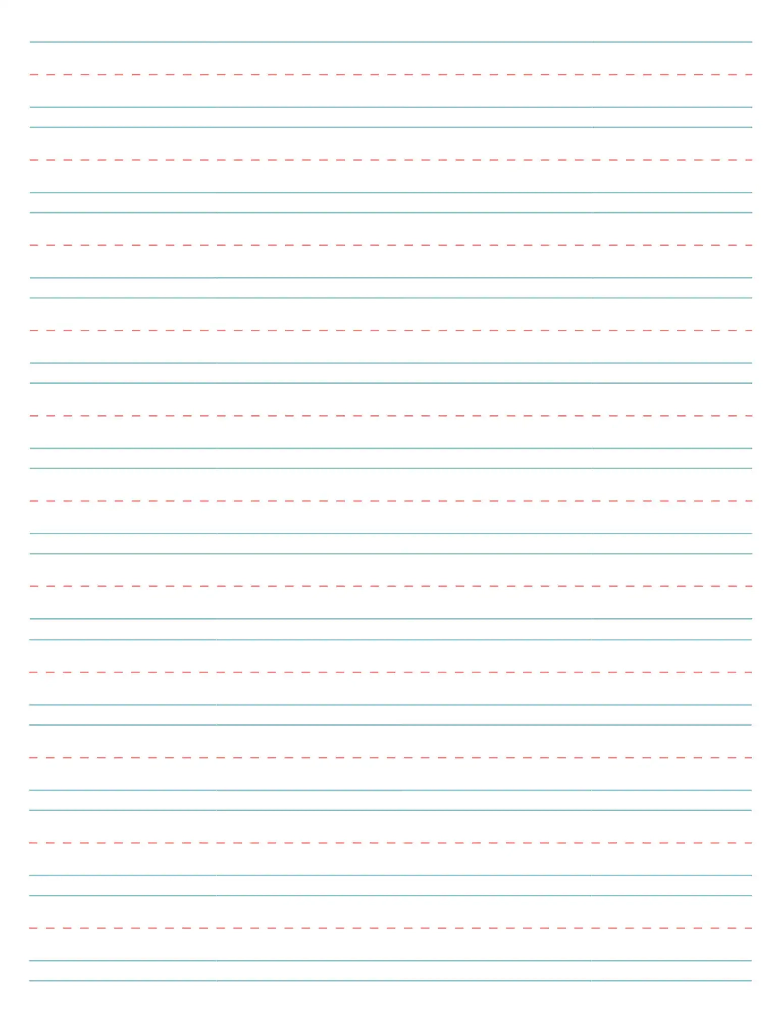 Blank Handwriting Sheet For Children Etsy