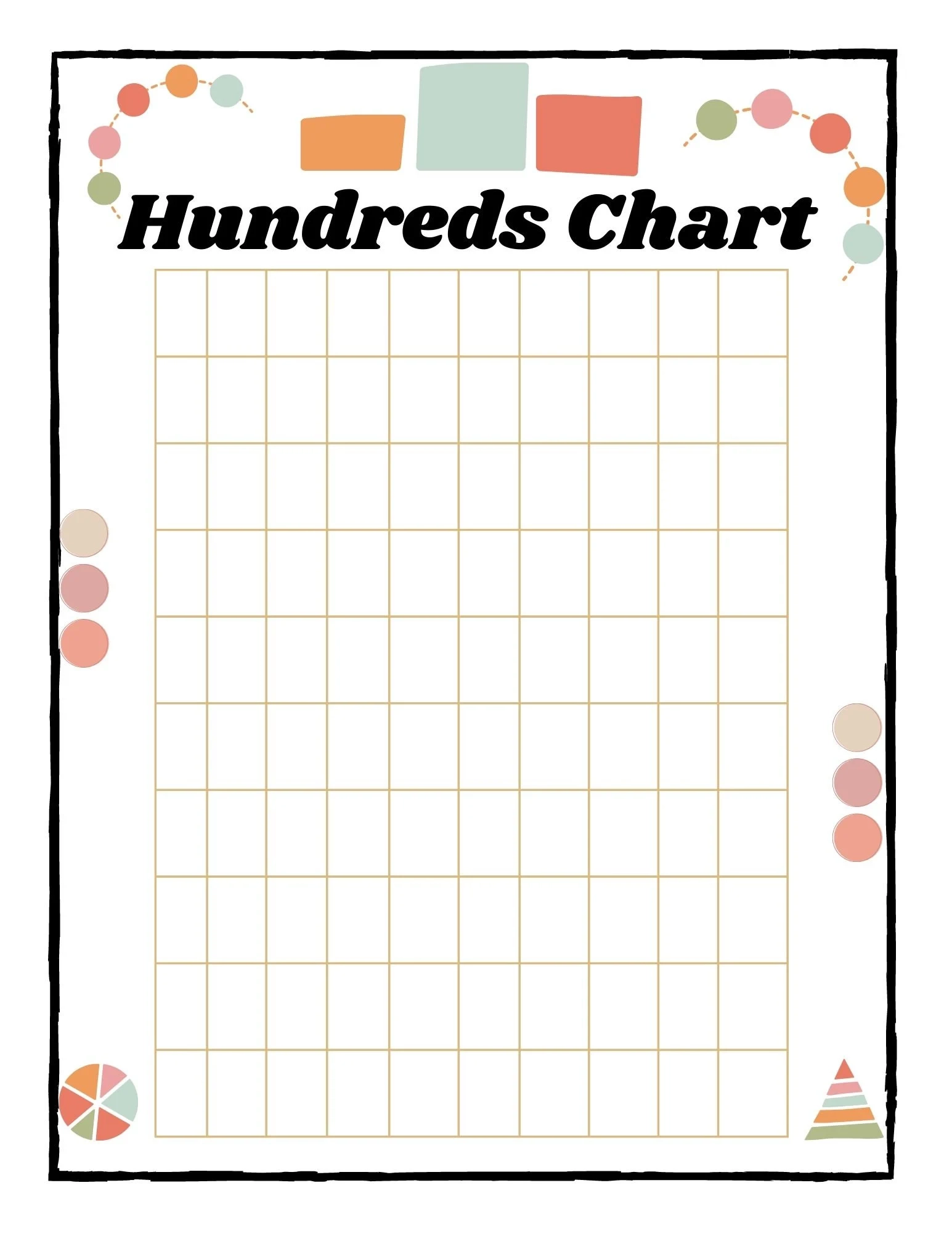 Blank Printable 100s Chart