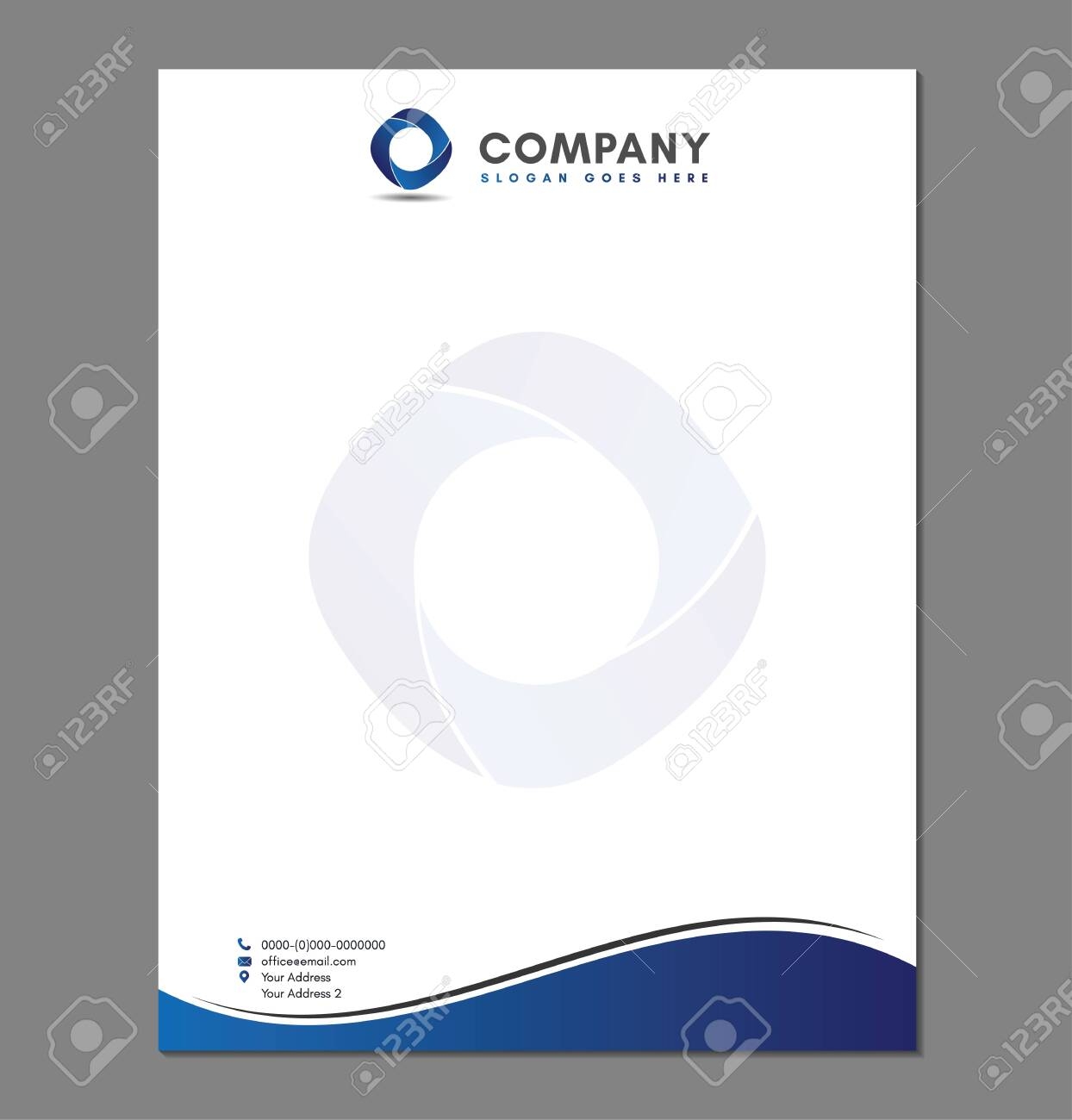 Blank Letterhead Template For Print With Logo Royalty Free SVG 