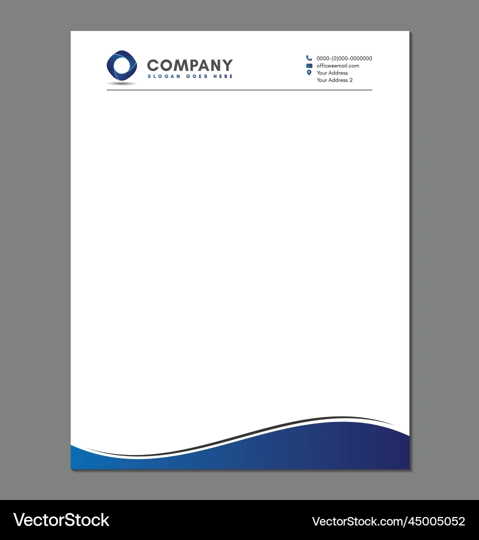 Blank Letterhead Template For Print With Logo Vector Image