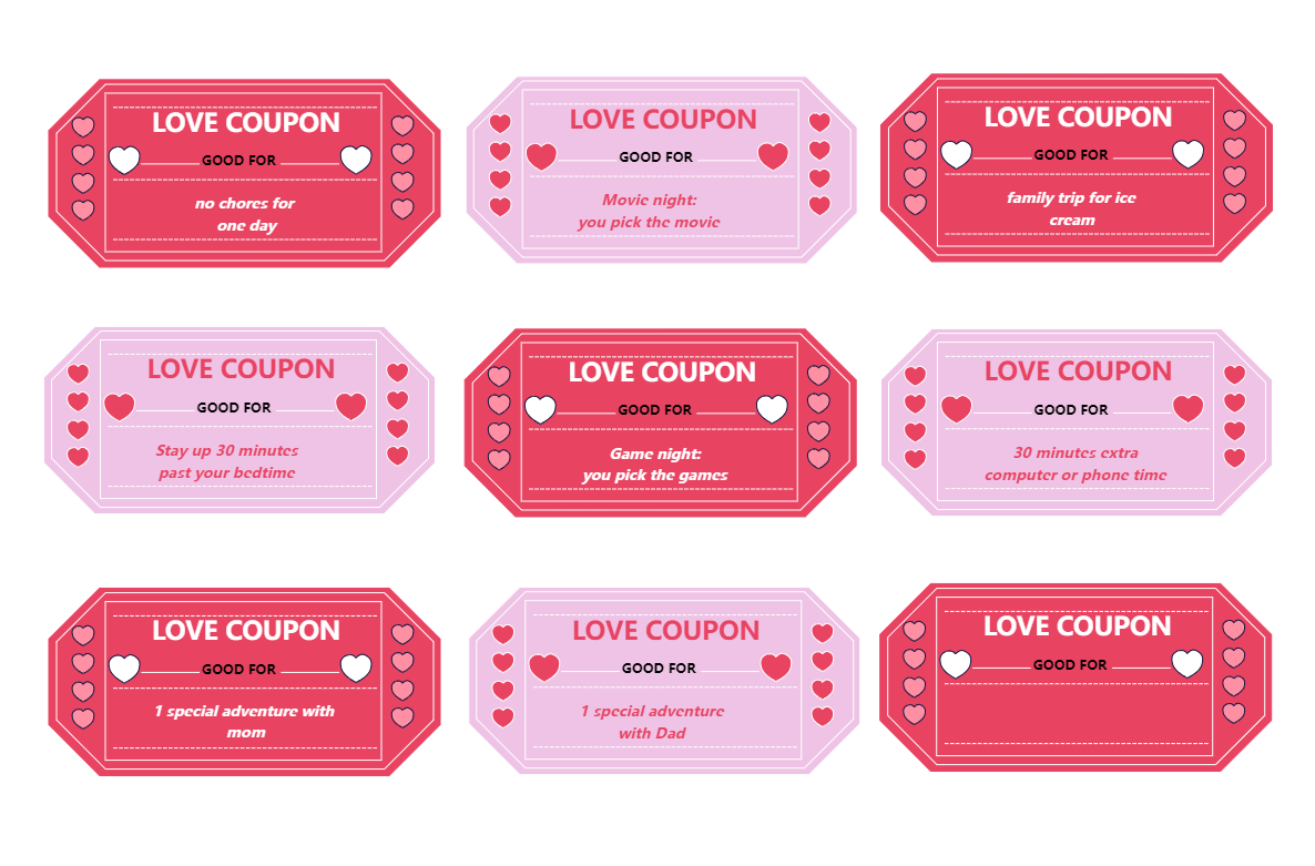 Blank Love Coupons Printable