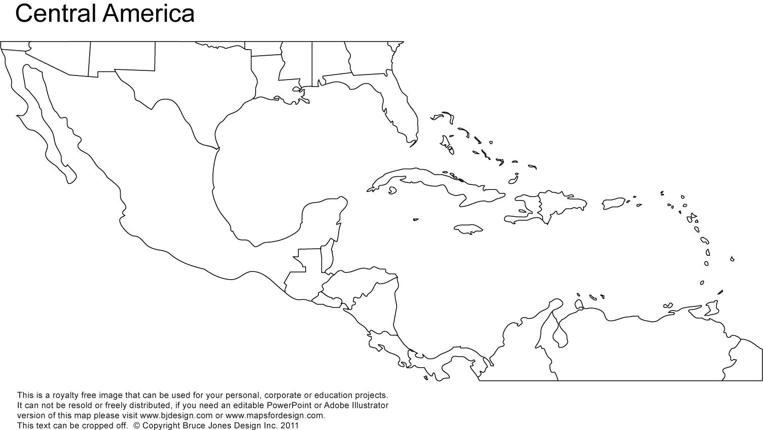 Central America Map Blank Printable