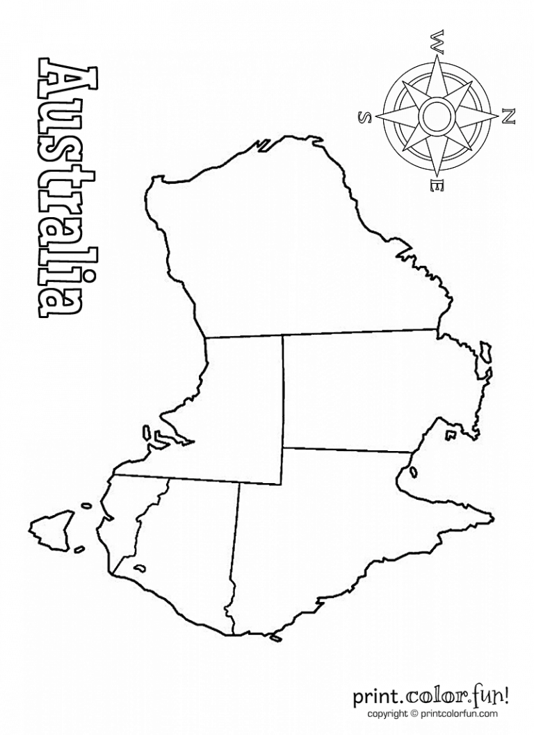 Australia Map Blank Printable