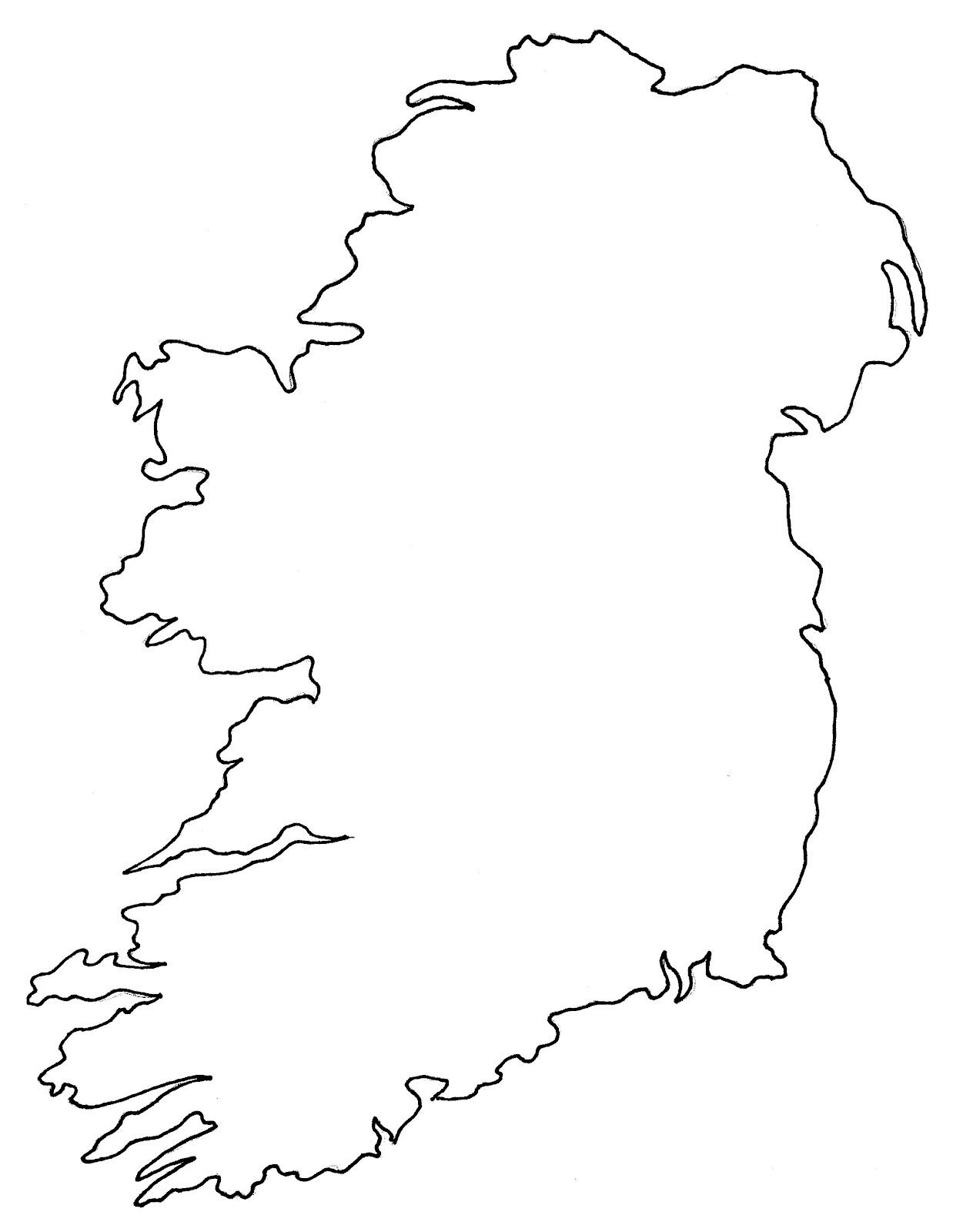 Blank Map Of Ireland Empty Map Of Ireland Northern Europe Europe 