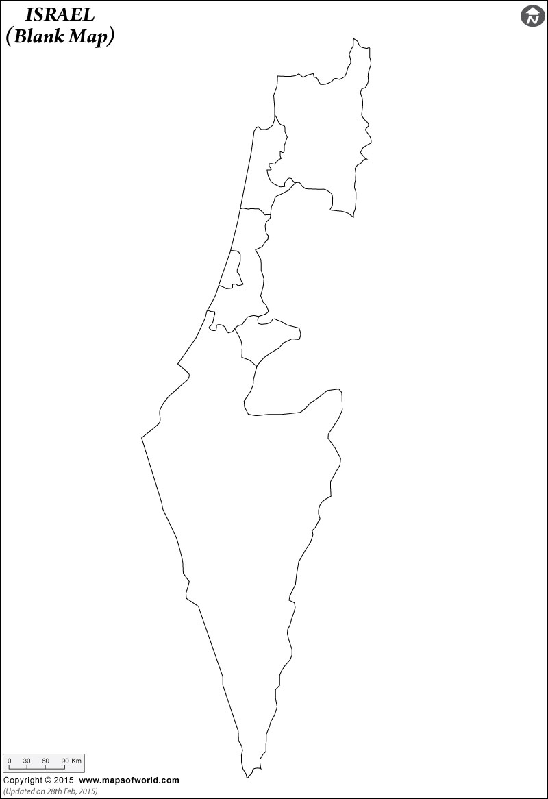Printable Blank Map Of Israel