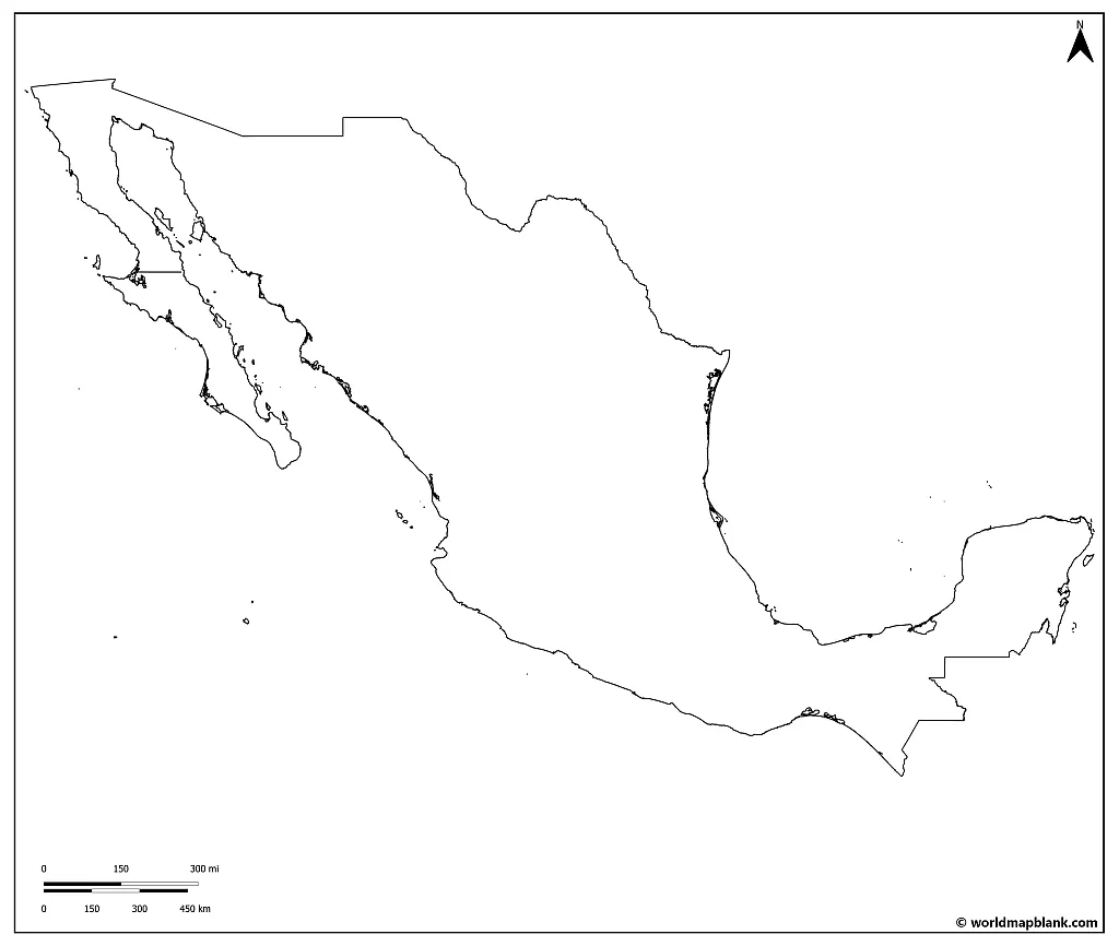 Blank Mexico Map Printable