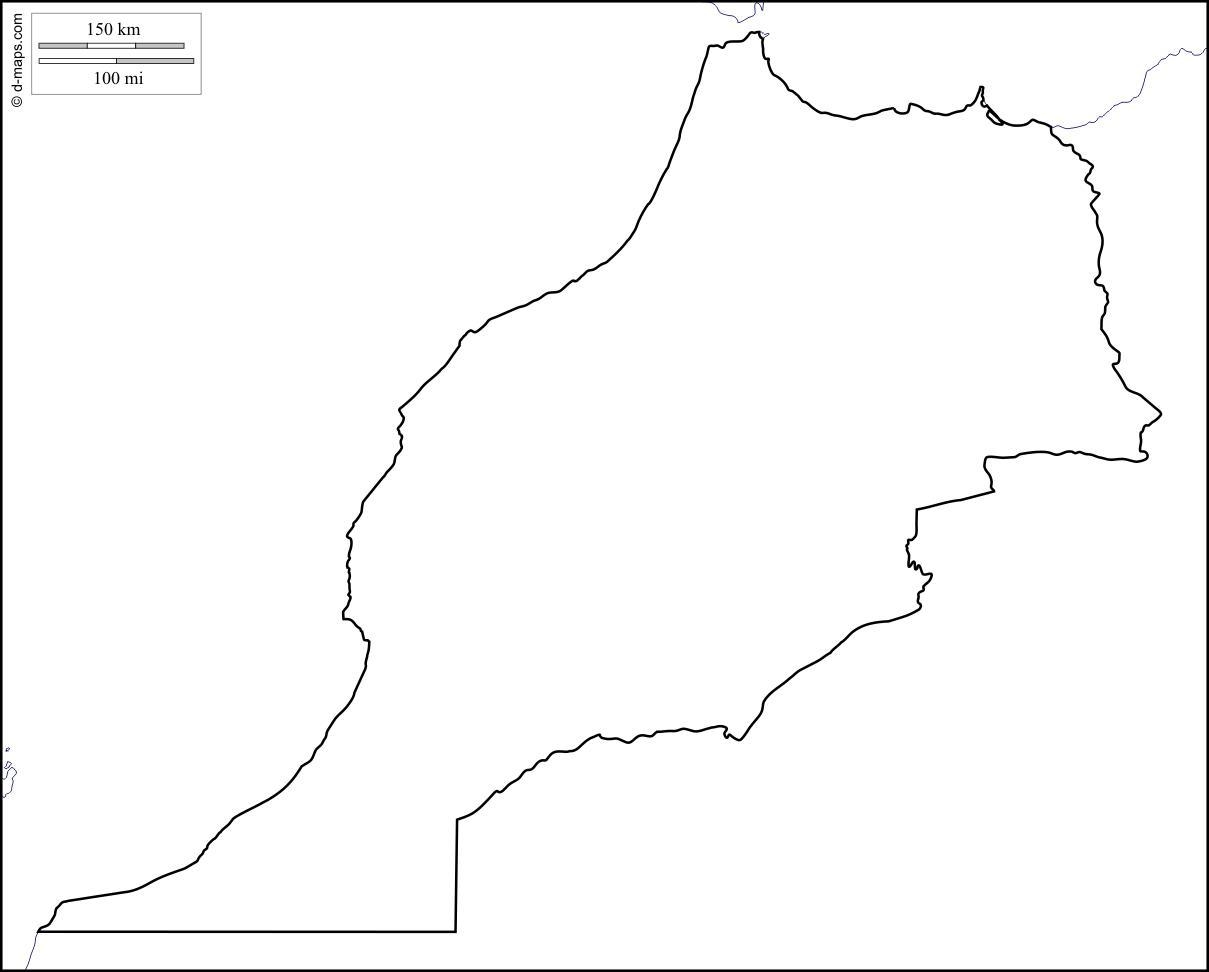 Printable Map Morocco Blank