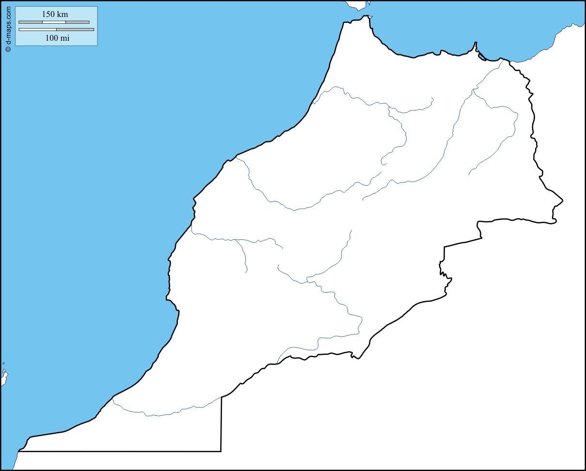 Blank Map Of Morocco Outline Map And Vector Map Of Morocco