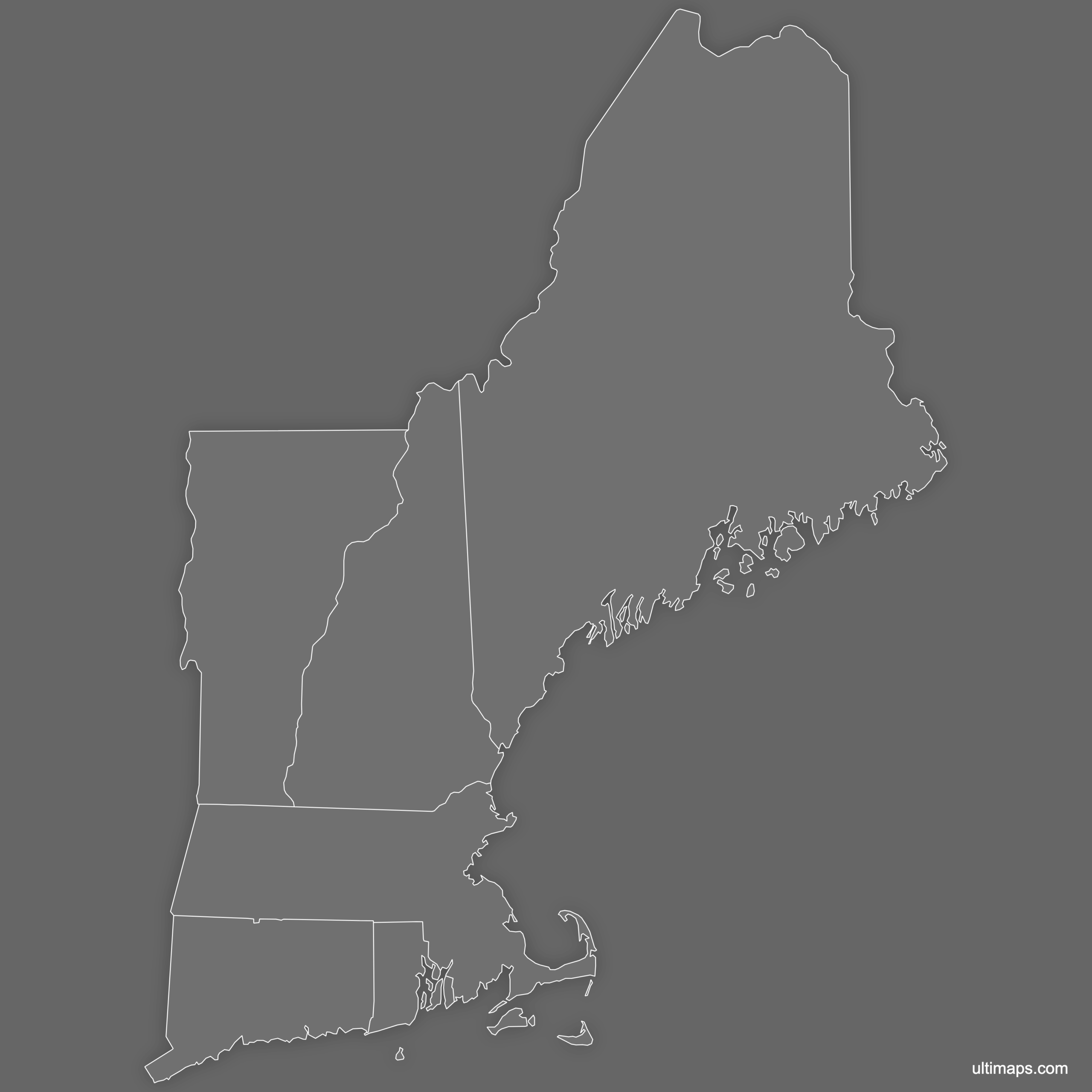Blank New England Map Printable