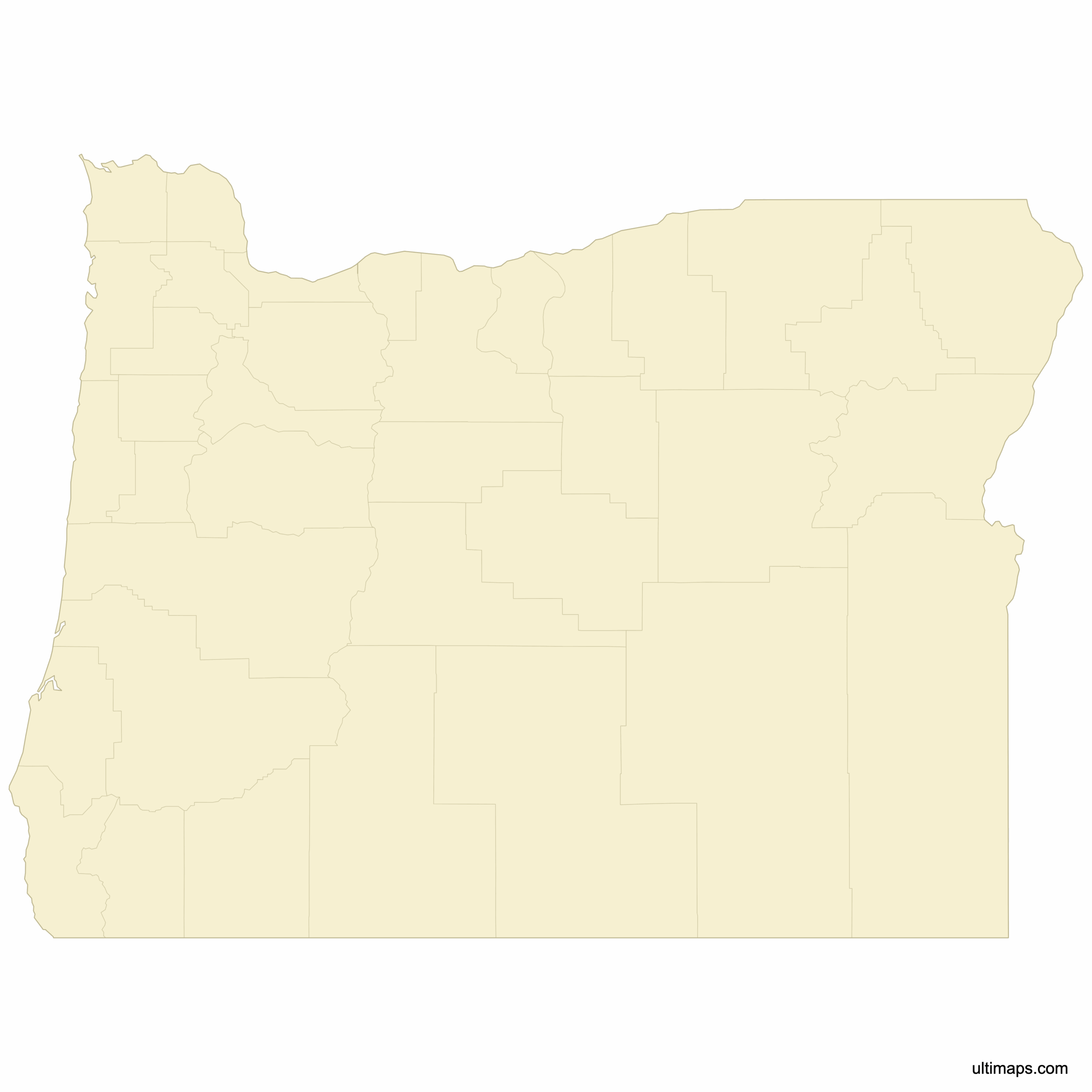 Printable Blank Map Of Oregon