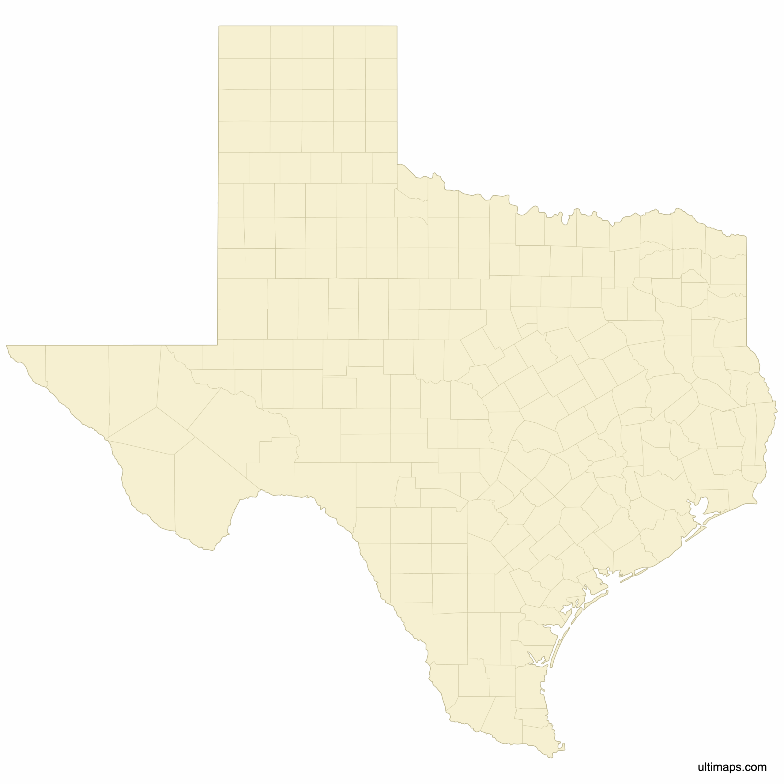 Blank Texas Map Printable