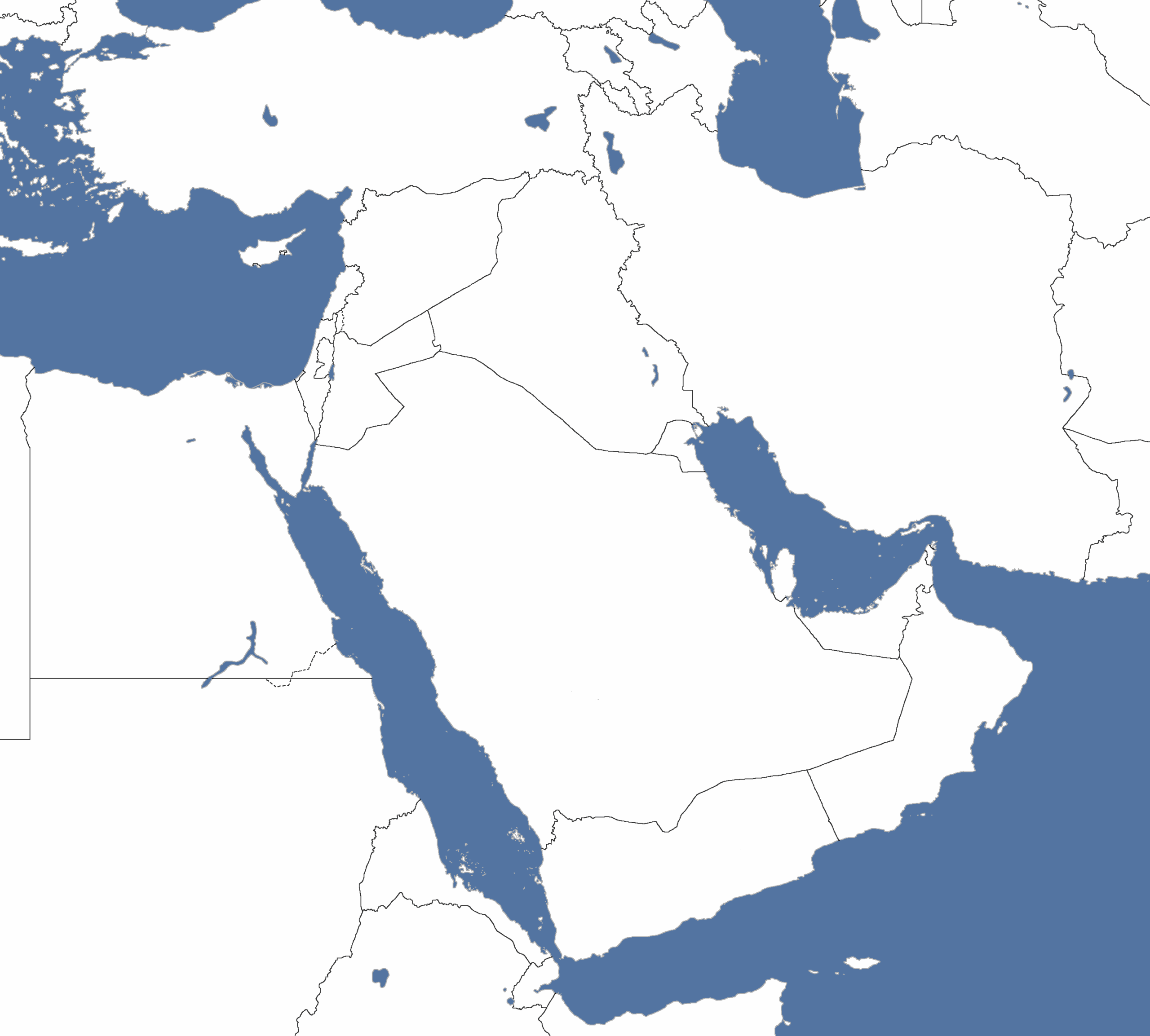 Printable Blank Middle East Map