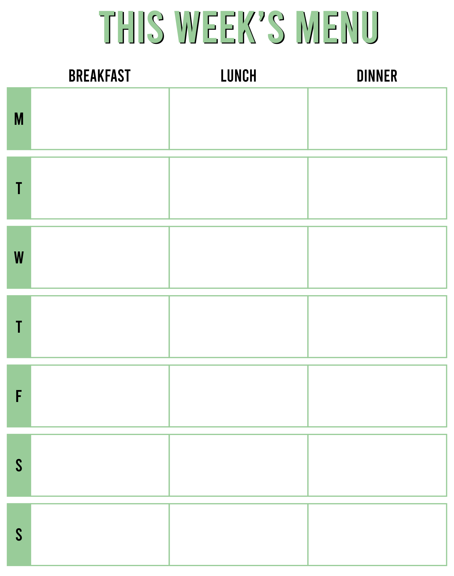 Blank Menu For Day Care 10 Free PDF Printables Printablee