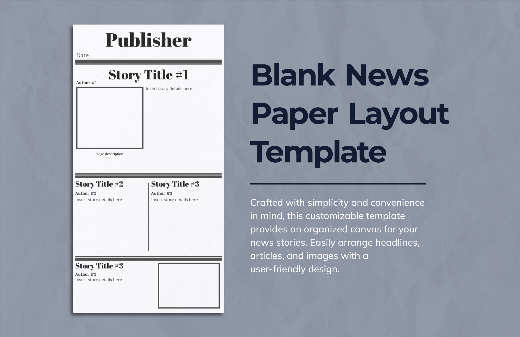 Blank News Paper Layout Template In Illustrator Photoshop Word 