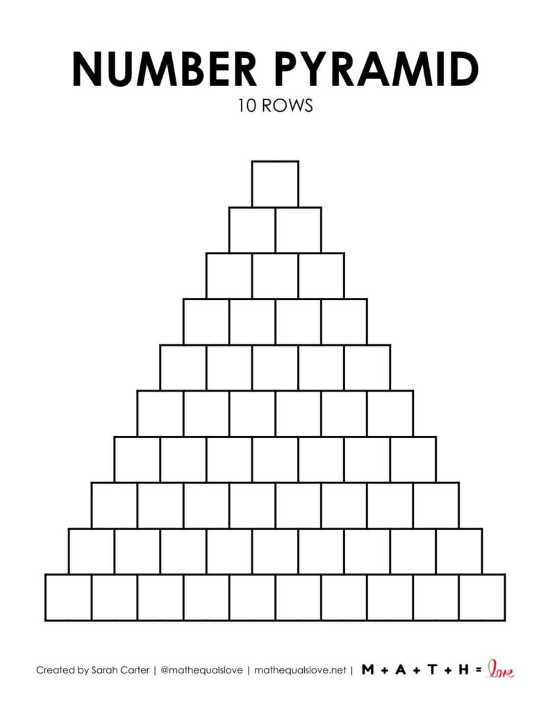 Blank Number Pyramid Templates Math Love