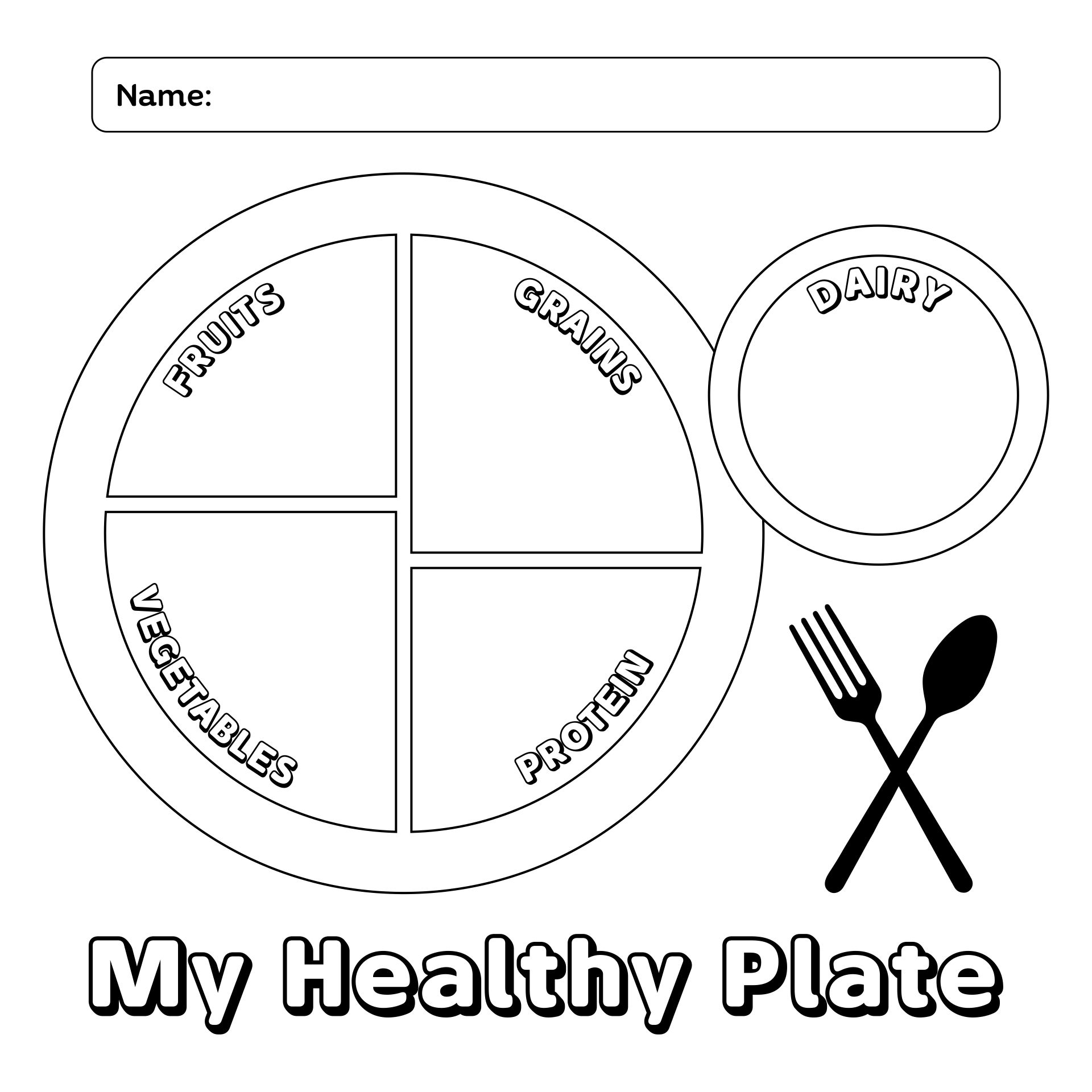Blank Nutrition Label Worksheet MyPlate Placemat